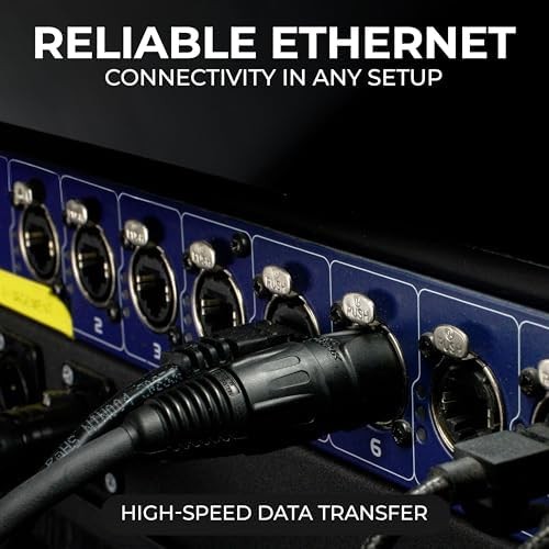 SuperCAT Professional Grade Shielded CAT5e etherCON Cable (25 ft, Black) | High-