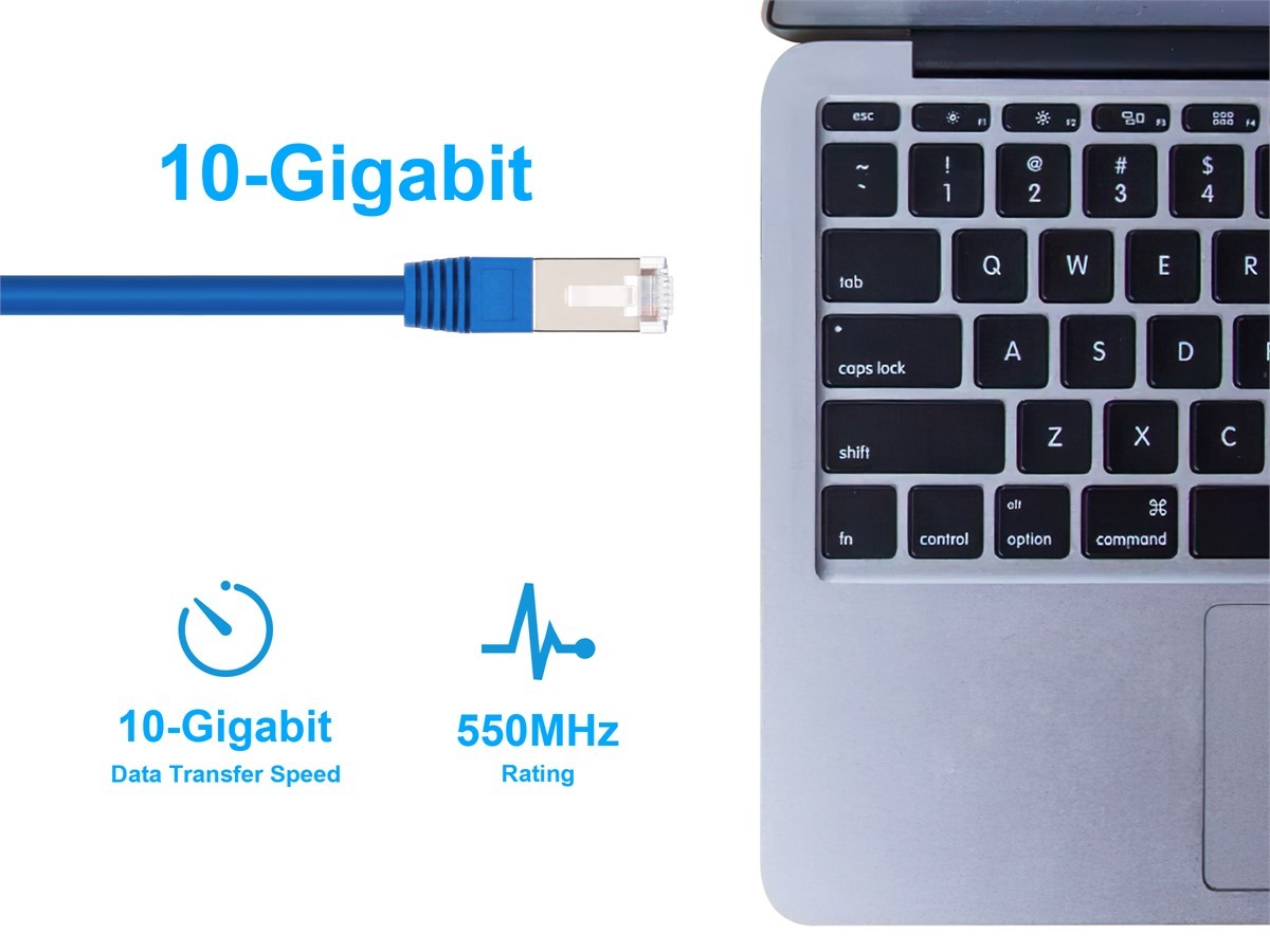 Monoprice Cat6A Ethernet Patch Cable – 3 feet – Blue | Zeroboot, RJ45, Stranded