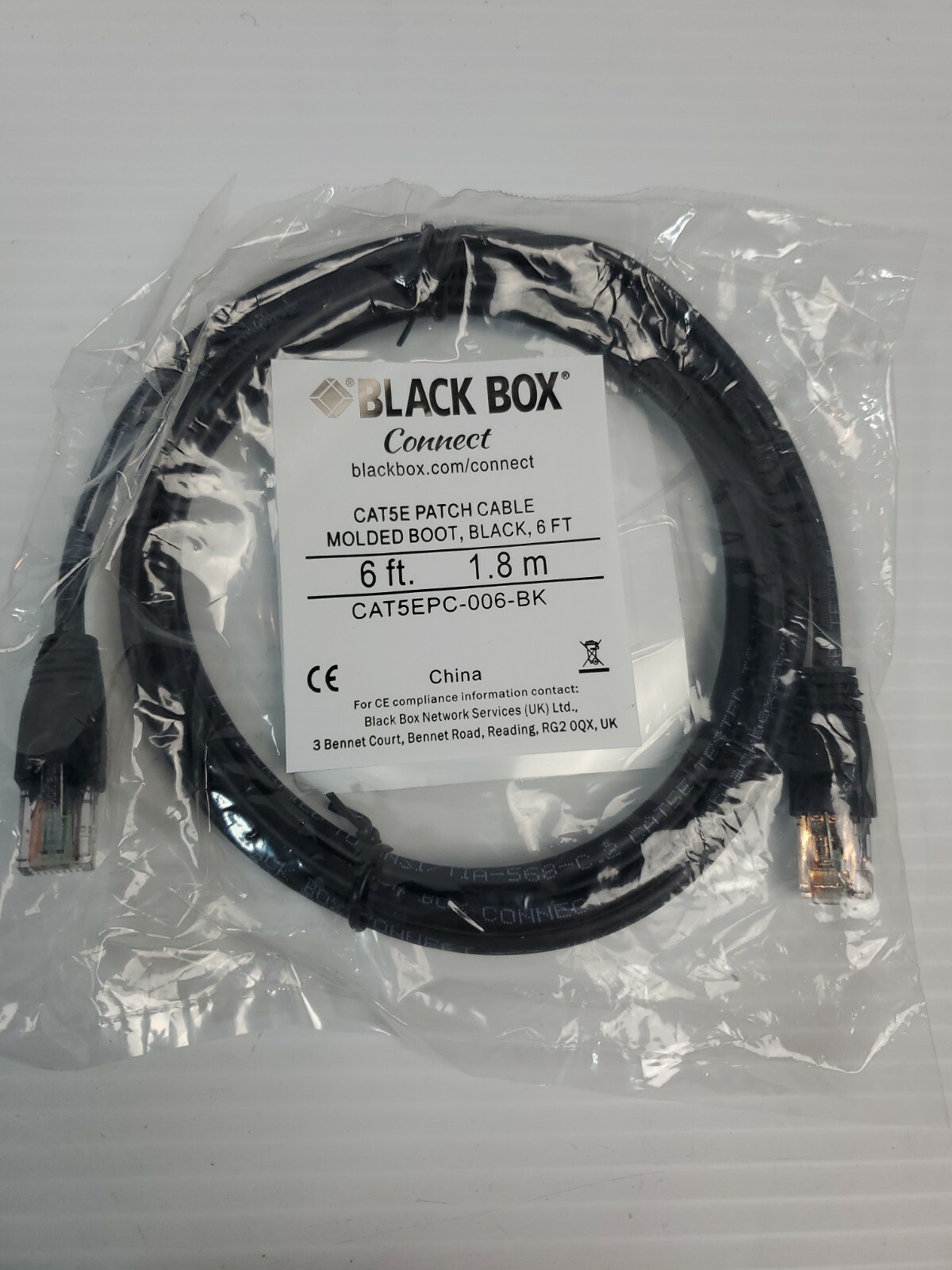 Black Box Cat5e Value Line Patch Cable, Stranded, Black, 6-ft. [1.8-m],