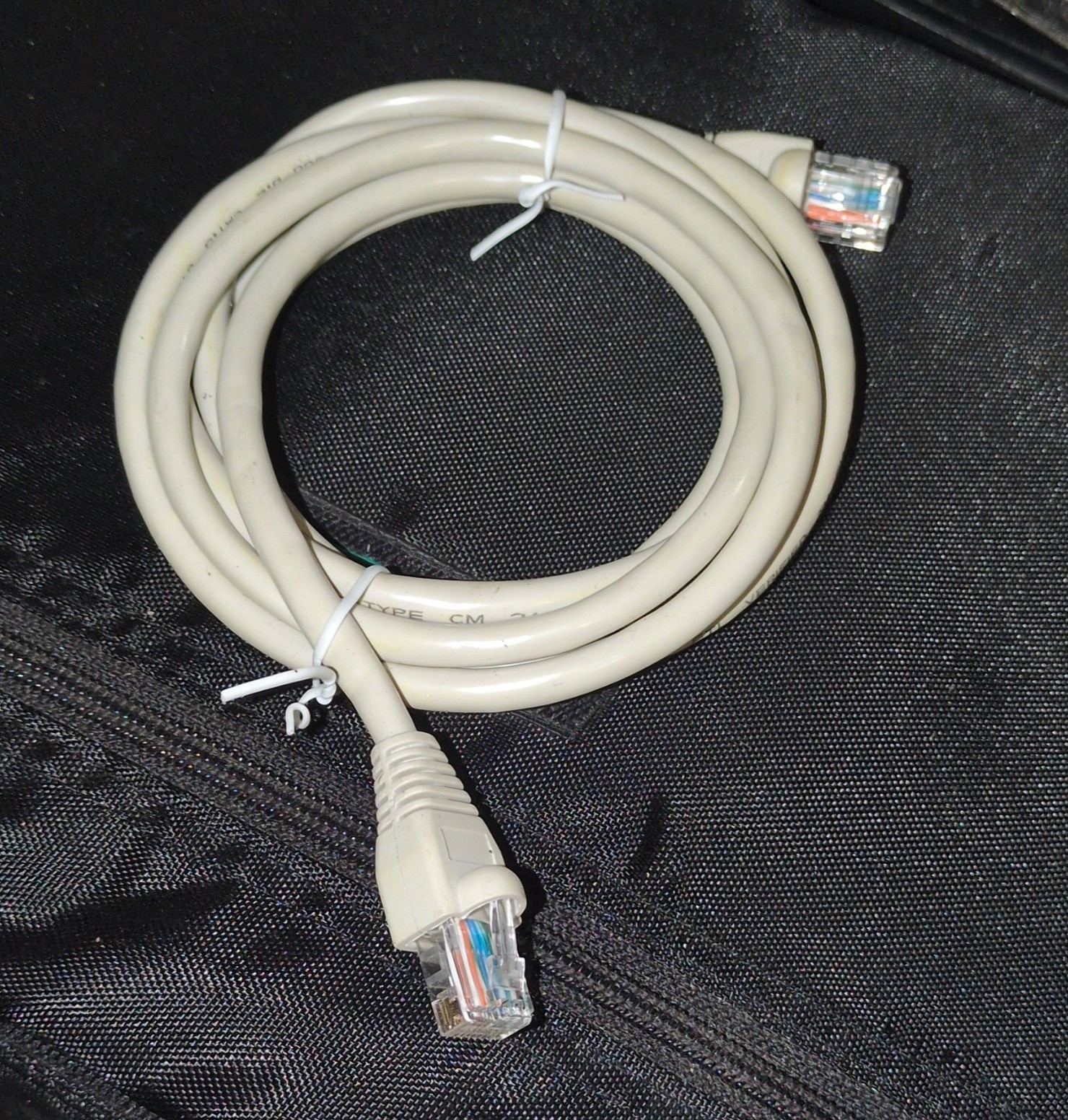 Gray Cat5e UTP Ethernet Patch Cable RJ-45 Male to Male Round