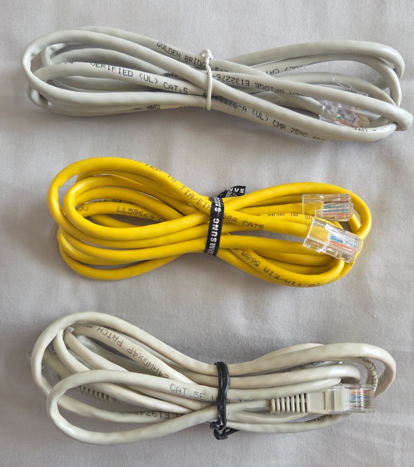 3pc LOT of CAT5 & CAT5e Ethernet Internet High Speed LAN Network 6 ft. Cable