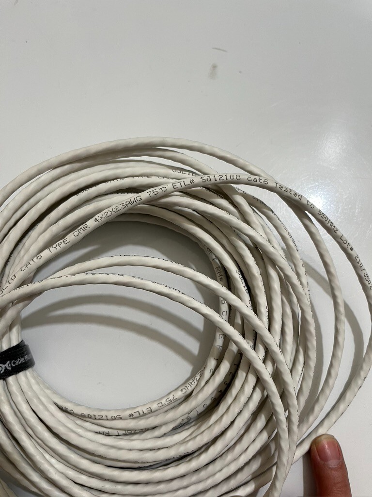 100 feet CAT6 Patch Cable 550 MHZ, 23 AWG, CMR, Solid Bare Copper Wire