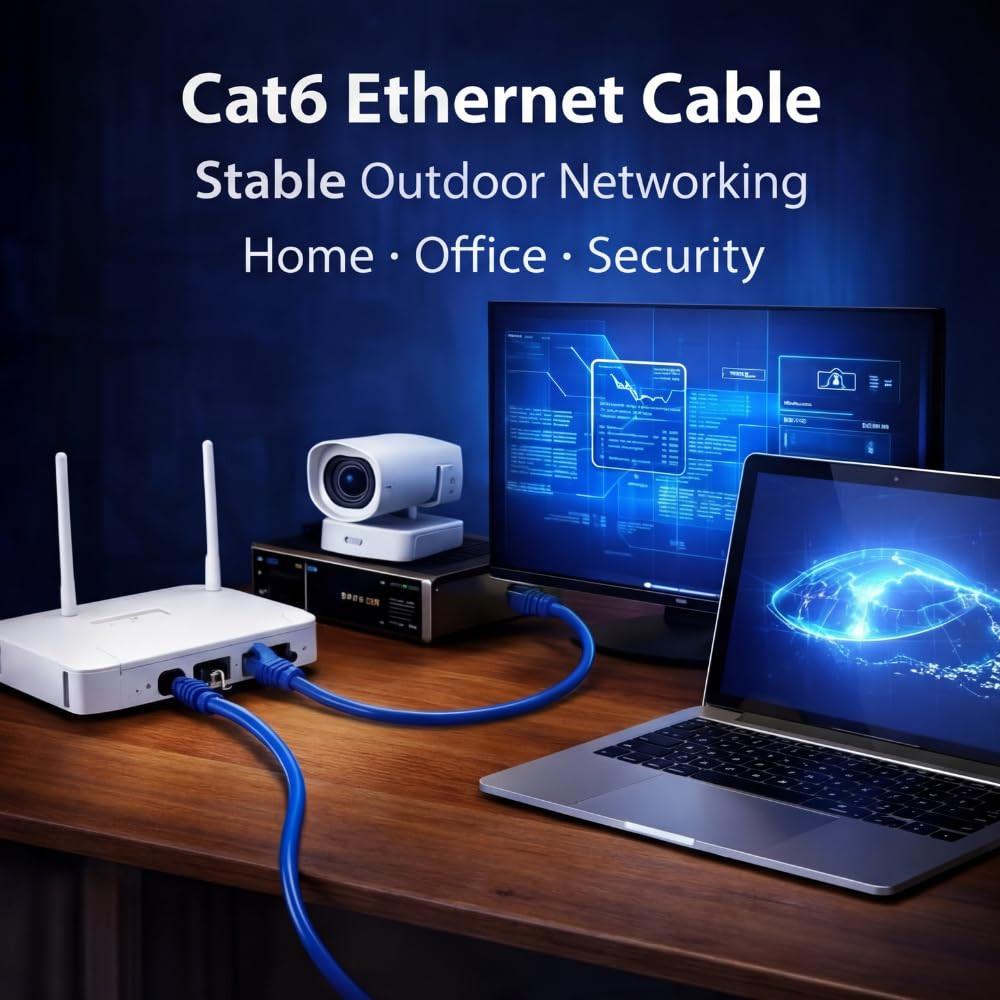 CAT6 CCA Outdoor Ethernet Cable 1000FT 305 23AWG Solid, UTP, Weatherproof