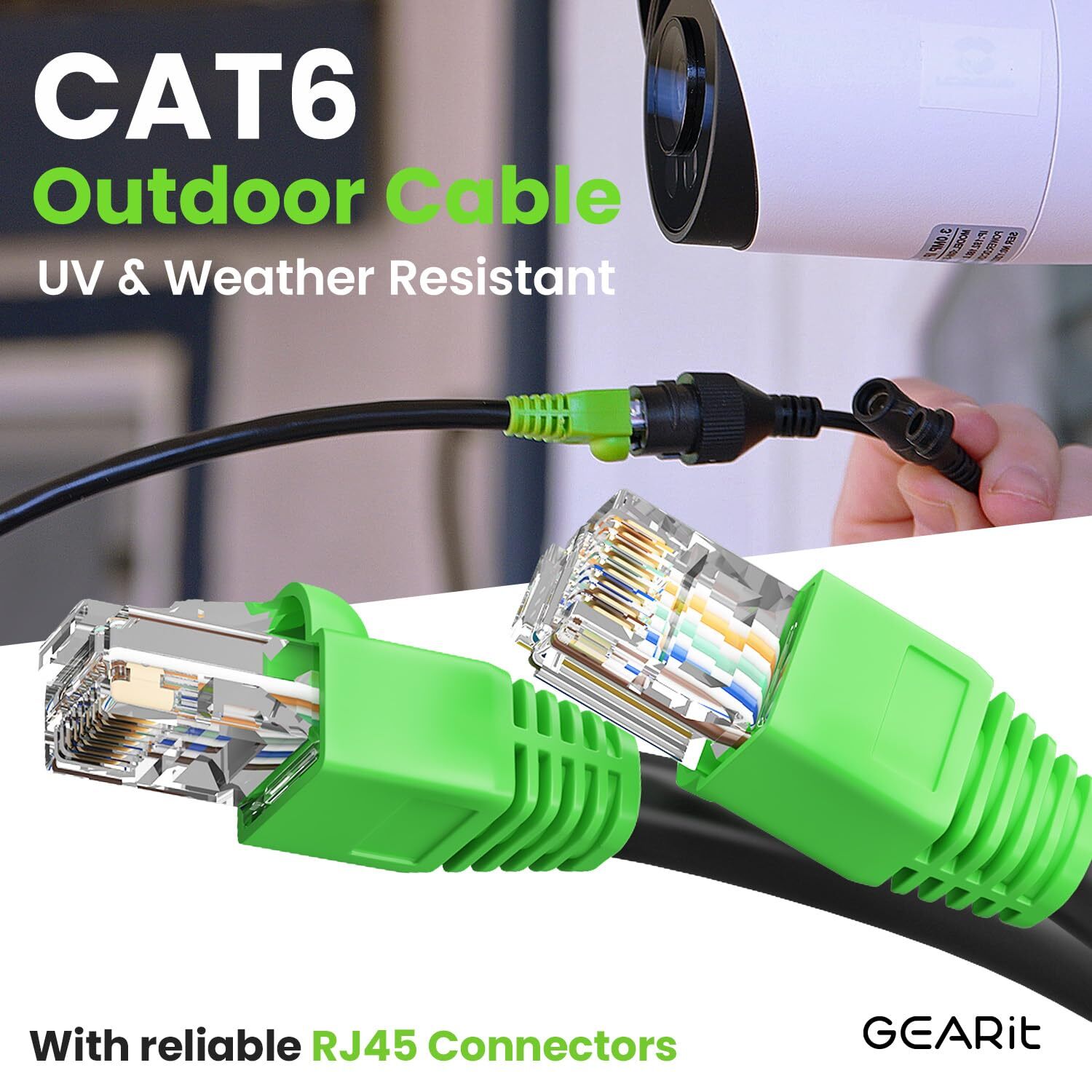 RJ45 Cat-6 Ethernet Patch Cable, 10Gpbs Transfer Speed, Gold-Plated Connectors,