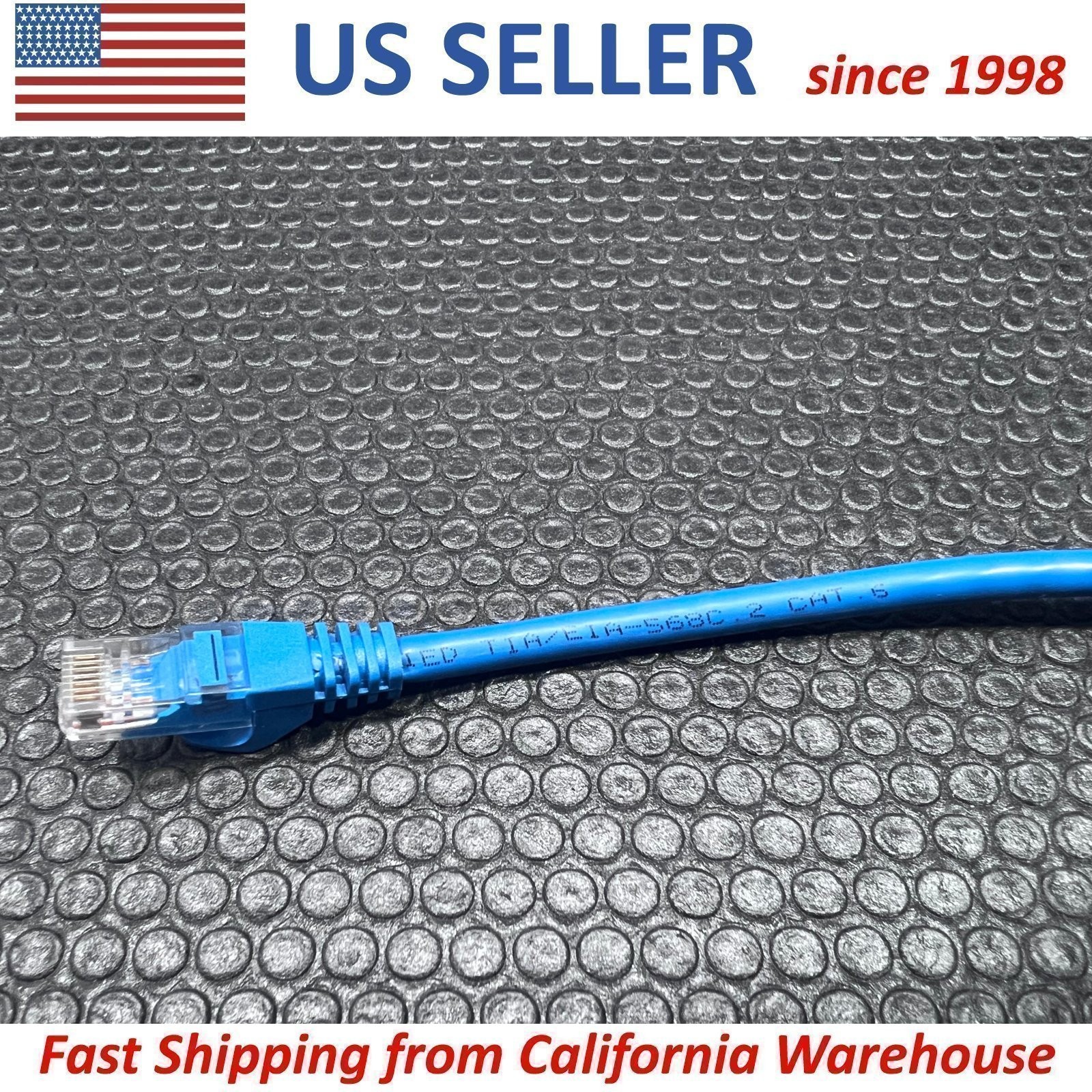 Lot of 5 Cat 6 UTP Ethernet Cable Booted 4 Pair 24 AWG Copper 1′ Feet 12″ Inch