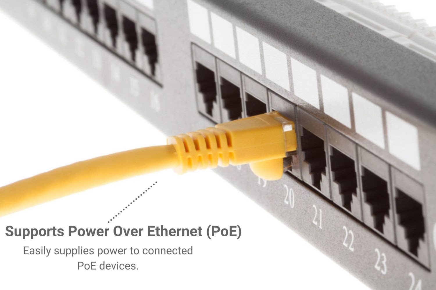 CAT6A Ethernet Patch Cable, Snagless, 50′, Yellow – Lifetime Warranty