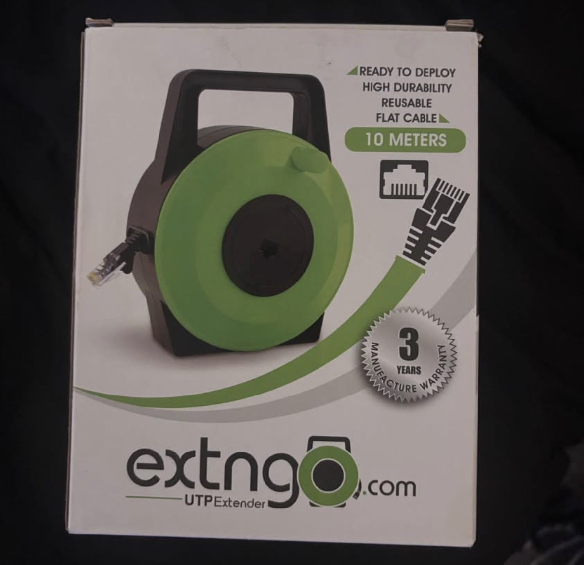 ExtngO Retractable Ethernet Cable 10 meters Flat Cat5e (Open Box)