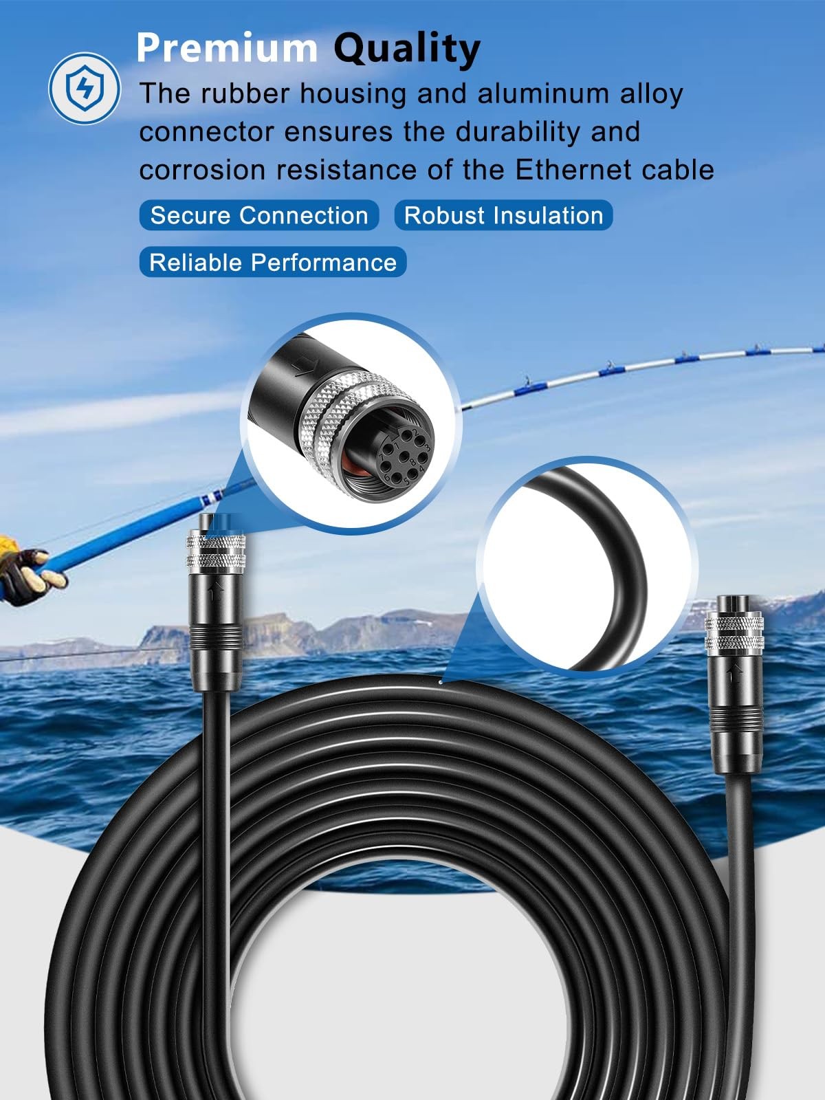 for Humminbird 720073-3 AS EC 20E Ethernet Cable,20 Feet Female to Female Eth…