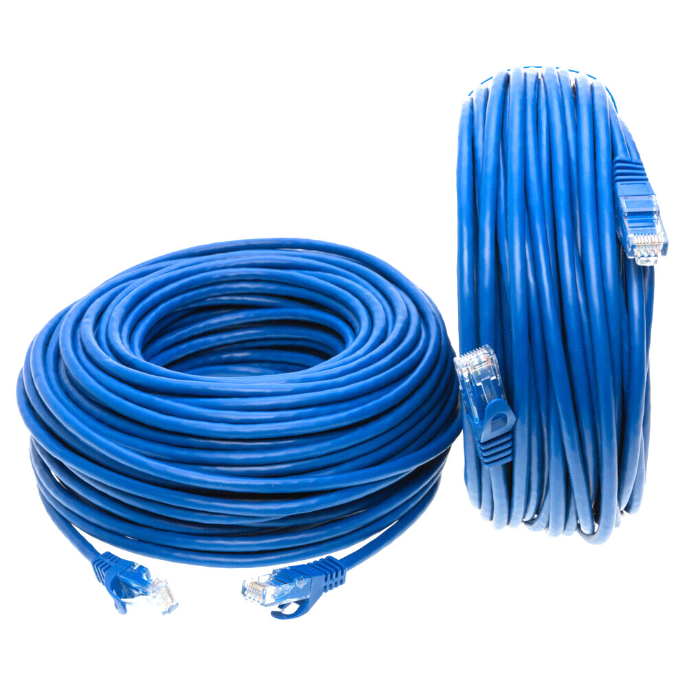 CAT5 Blue UTP Ethernet Patch Cord RJ45 Internet LAN Network Wire 25FT- 200FT LOT