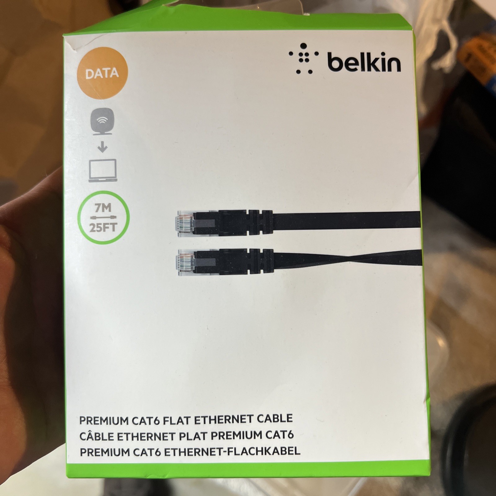 Belkin CAT6 Ethernet CAT 6 Cable LAN Network Modem Router RJ45 Patch Cord 25 ft.