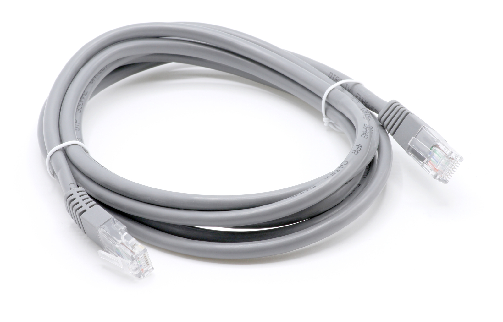 7 Foot Grey – Ethernet Network Cable – Cat5e Patch Cord – 7 Ft – LAN – Gray