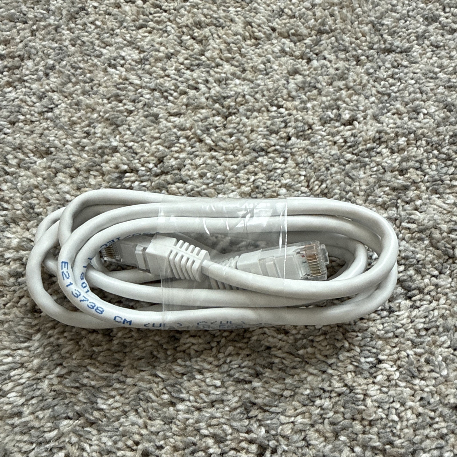White RJ45 Ethernet Patch Cable 24AWG U/UTP ANSI/TIA-568-C UL