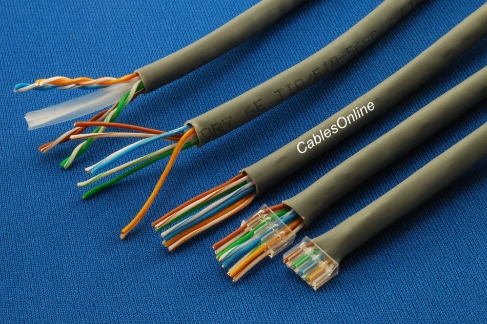 50-Pack Cat6 RJ45 Plugs with Inserts for Solid UTP Ethernet Cable, T6-208-50