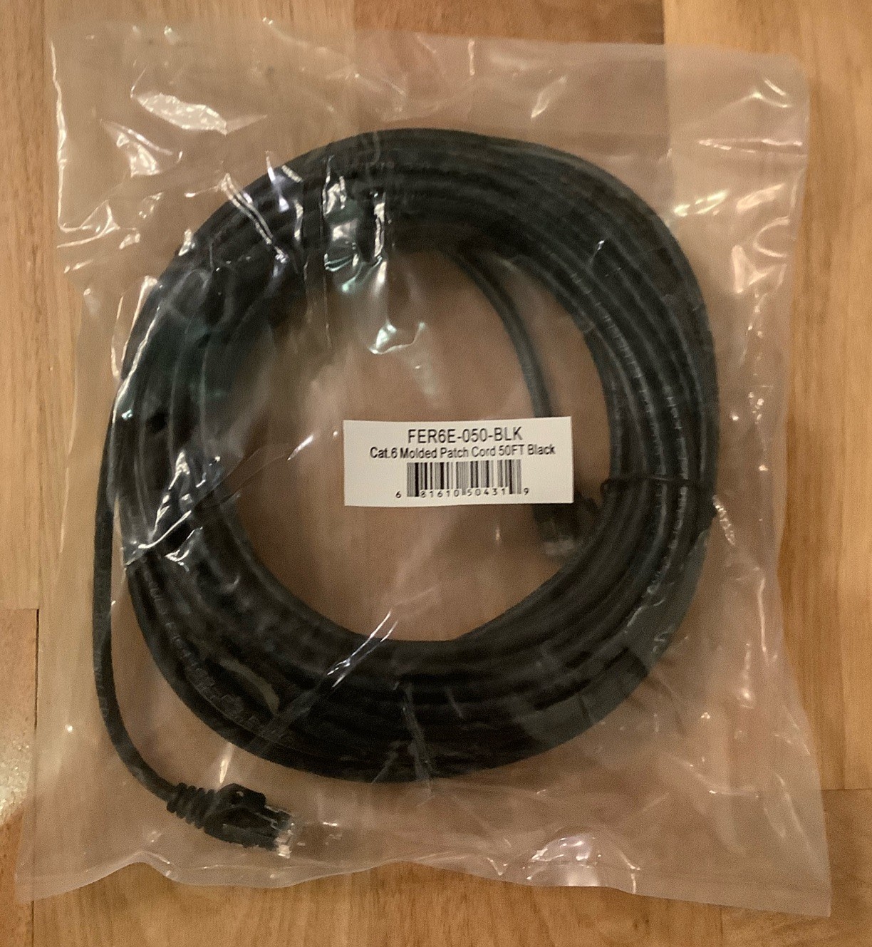 CAT6e/CAT6 Ethernet LAN Network RJ45 Patch Cable Black 50 ft – 3 Piece Pack