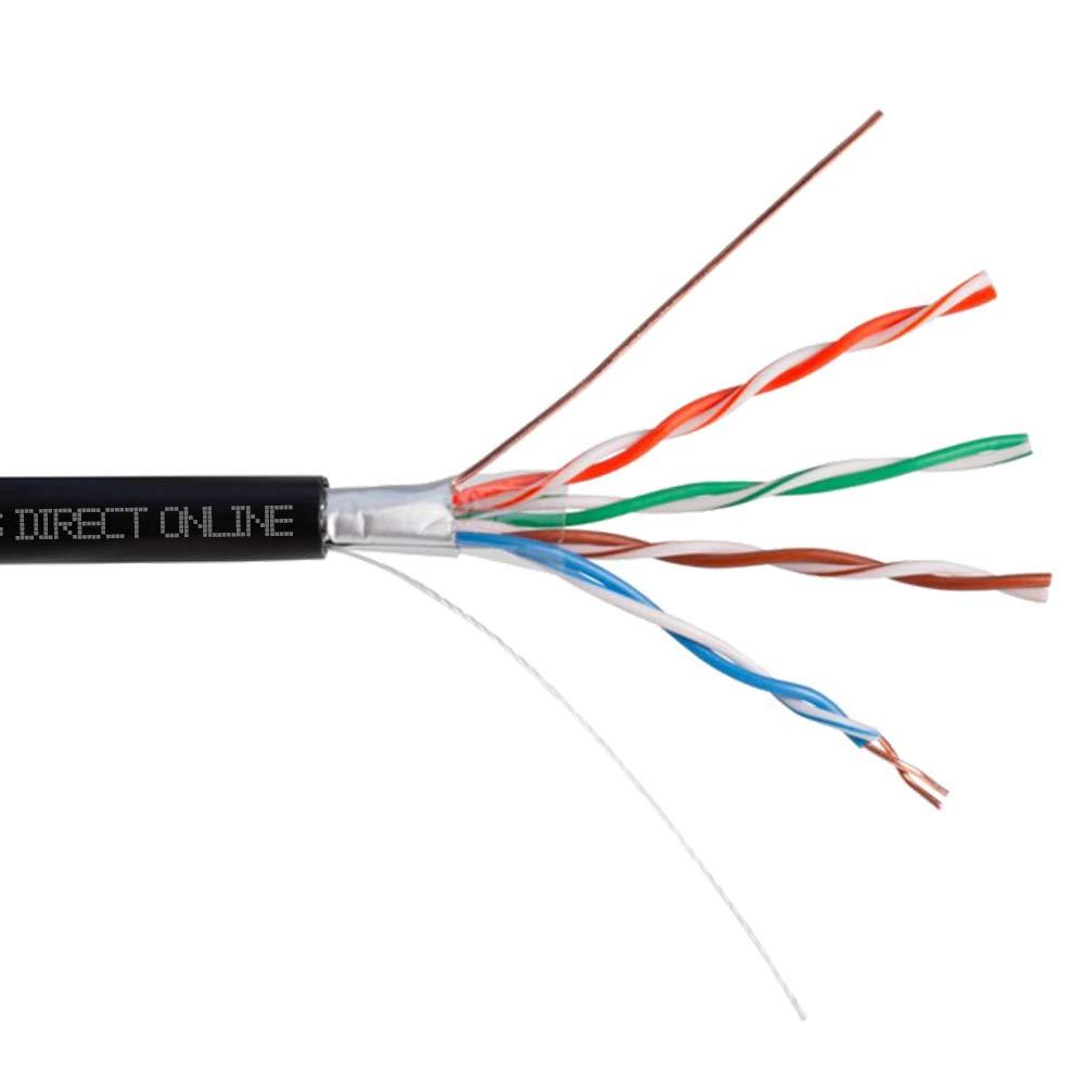1000ft CAT5e FTP Shielded Outdoor UV Bulk Cable Wire Ethernet Cat5 Network LAN