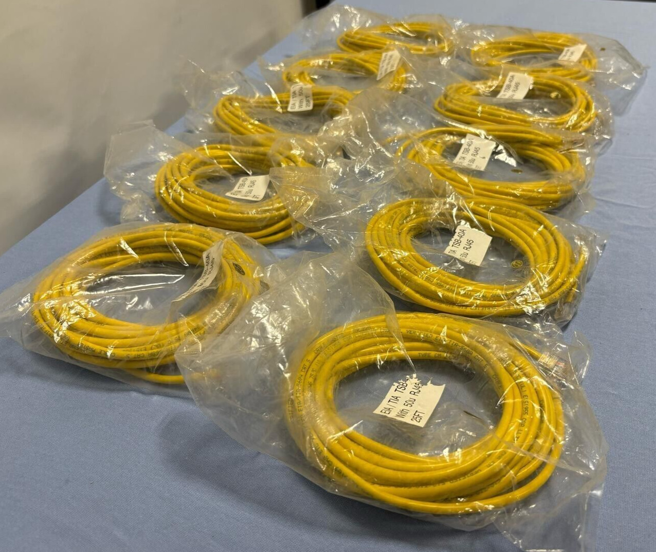 *LOT OF 10* Cat 5E 25FT Ethernet Cable EIA/TIA RJ45 TSB-40A 50U