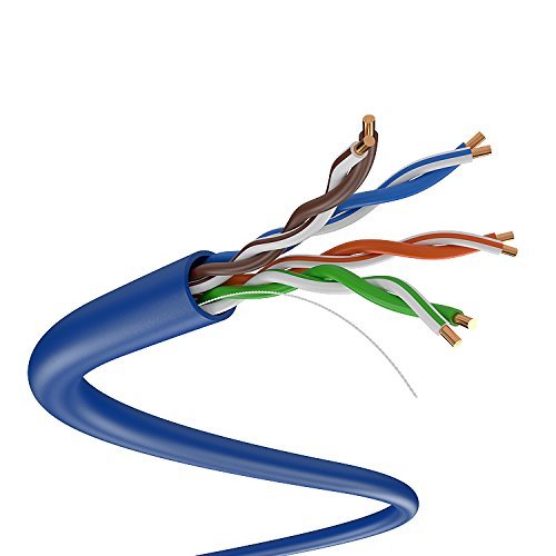 1000FT CAT5e SOLID LAN WIRE ETHERNET NETWORK CAT5 CABLE RJ45 BULK, BLUE