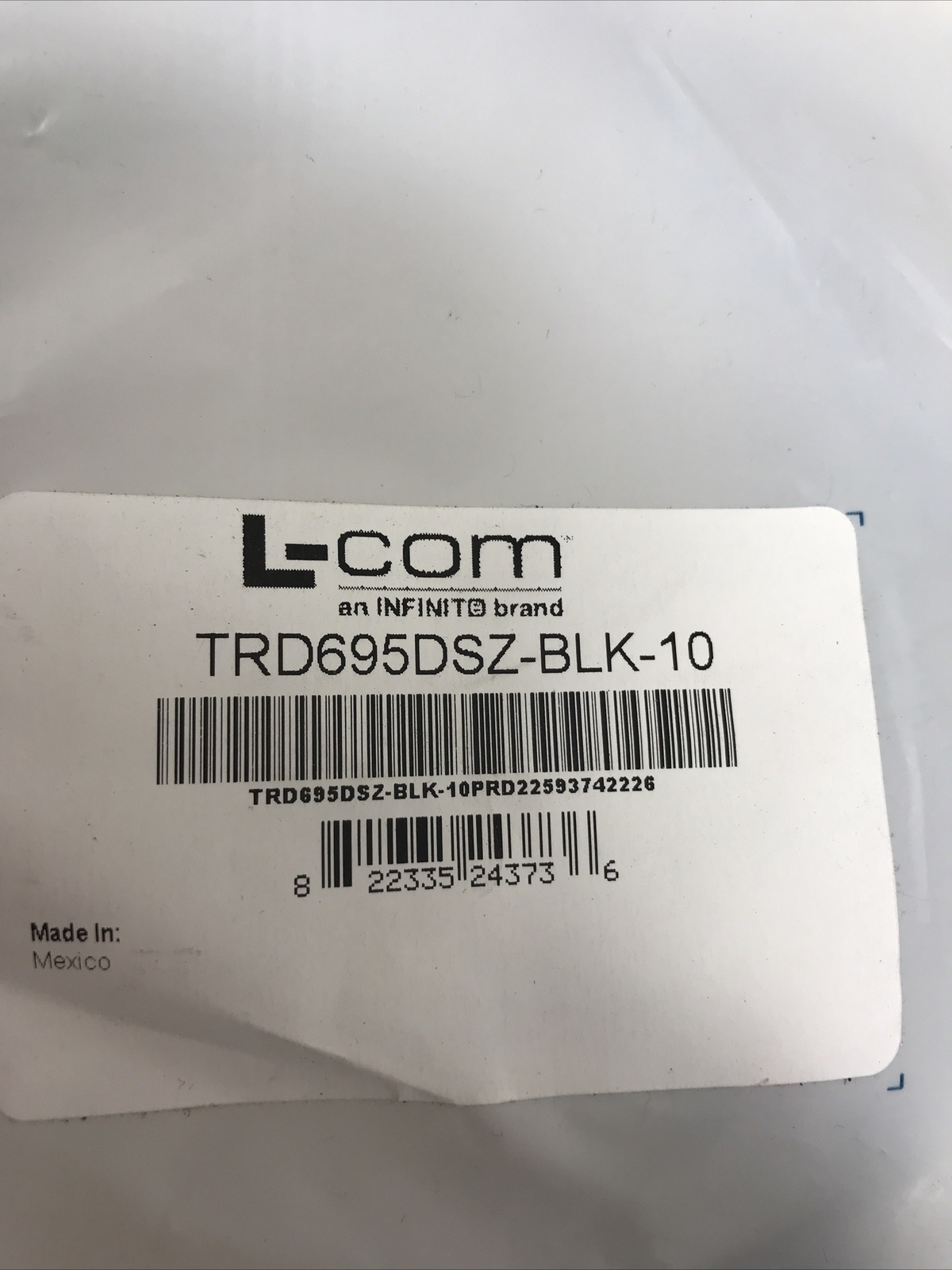 Double Shielded LSZH 26 AWG Stranded Cat 6 RJ45/RJ45 Patch Cord, Black, 10.0 Ft