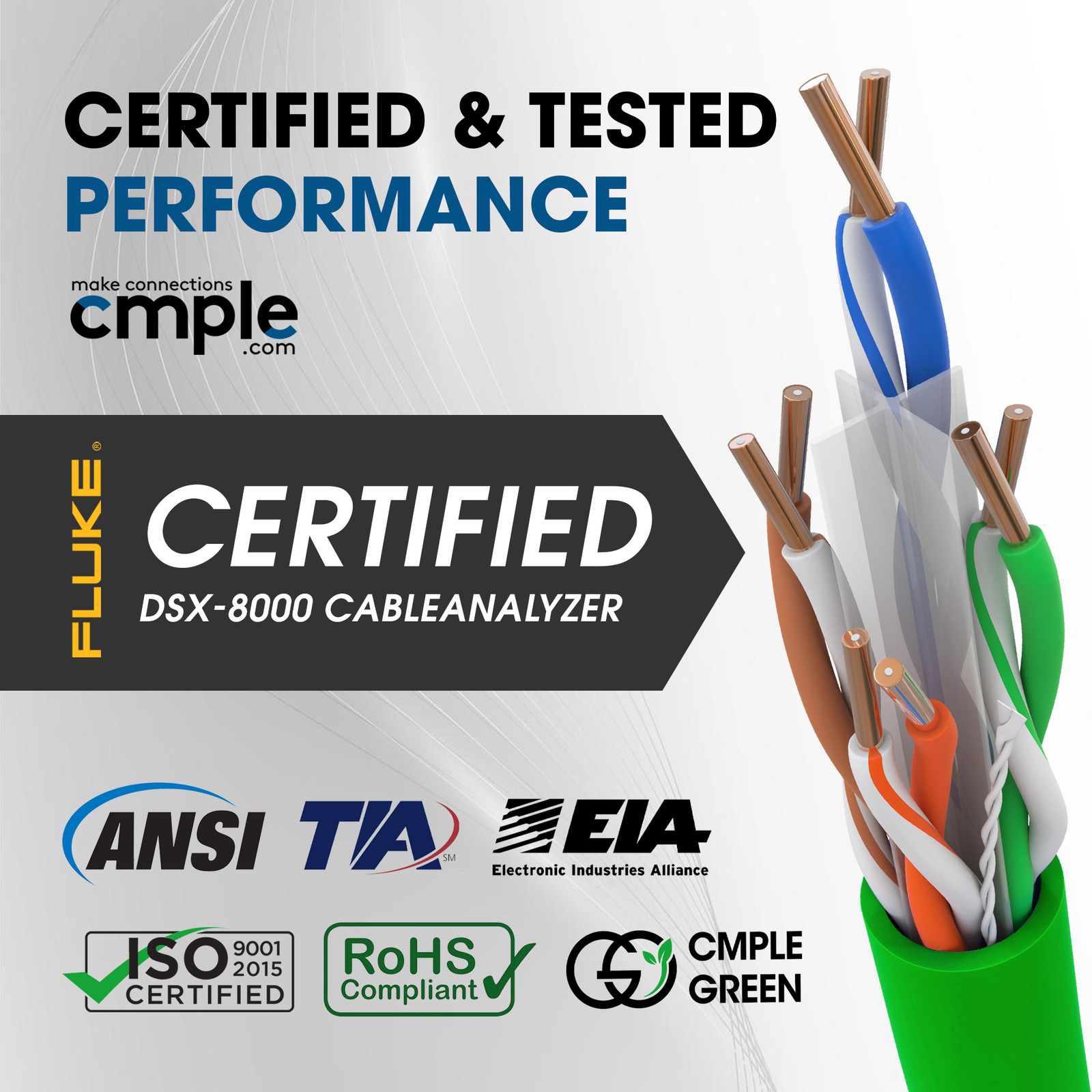 Plenum CAT6 Cable Bulk 1000FT 23AWG UTP Solid Wire 550MHz RJ45 CMP Ethernet Cord