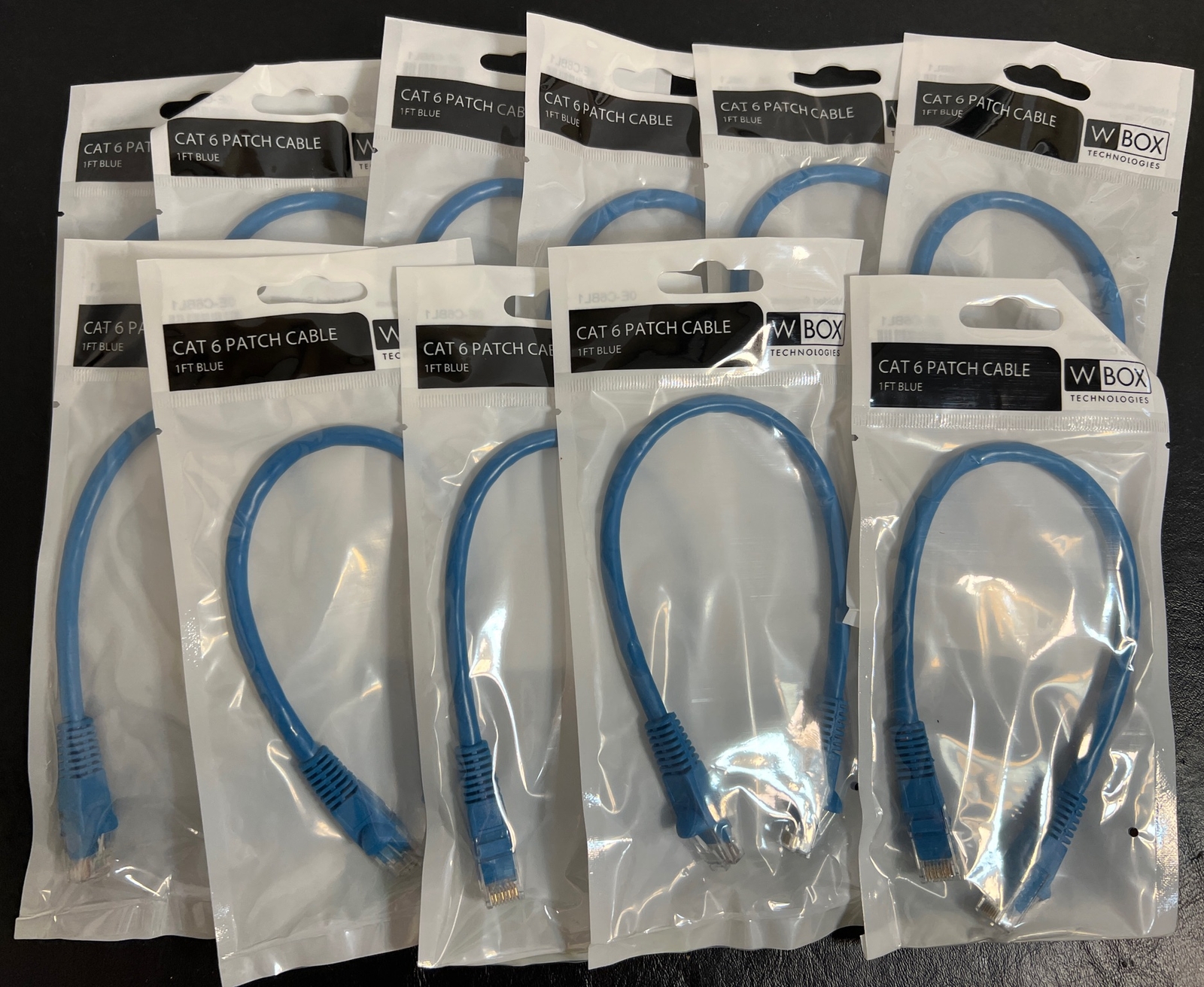 Lot of 10 CAT 6 Patch Cable 1 Foot 0E-C6BL1