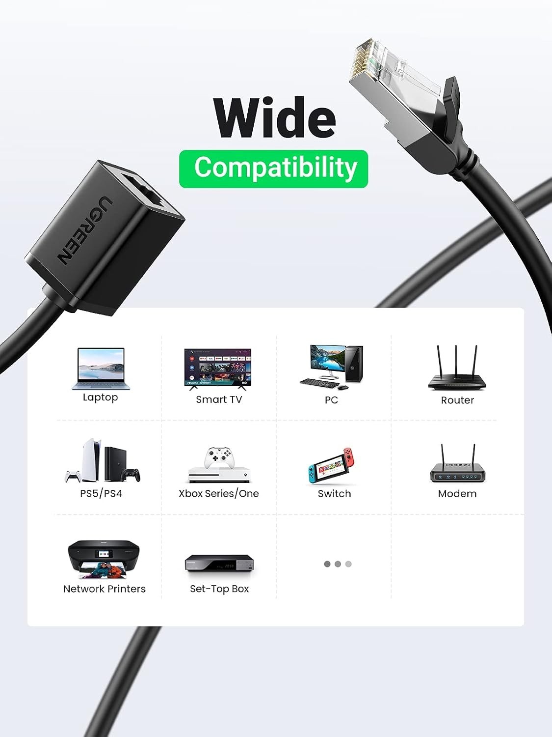 High-Performance 10FT Cat6 Ethernet Extension Cable for Smart Devices & Gaming