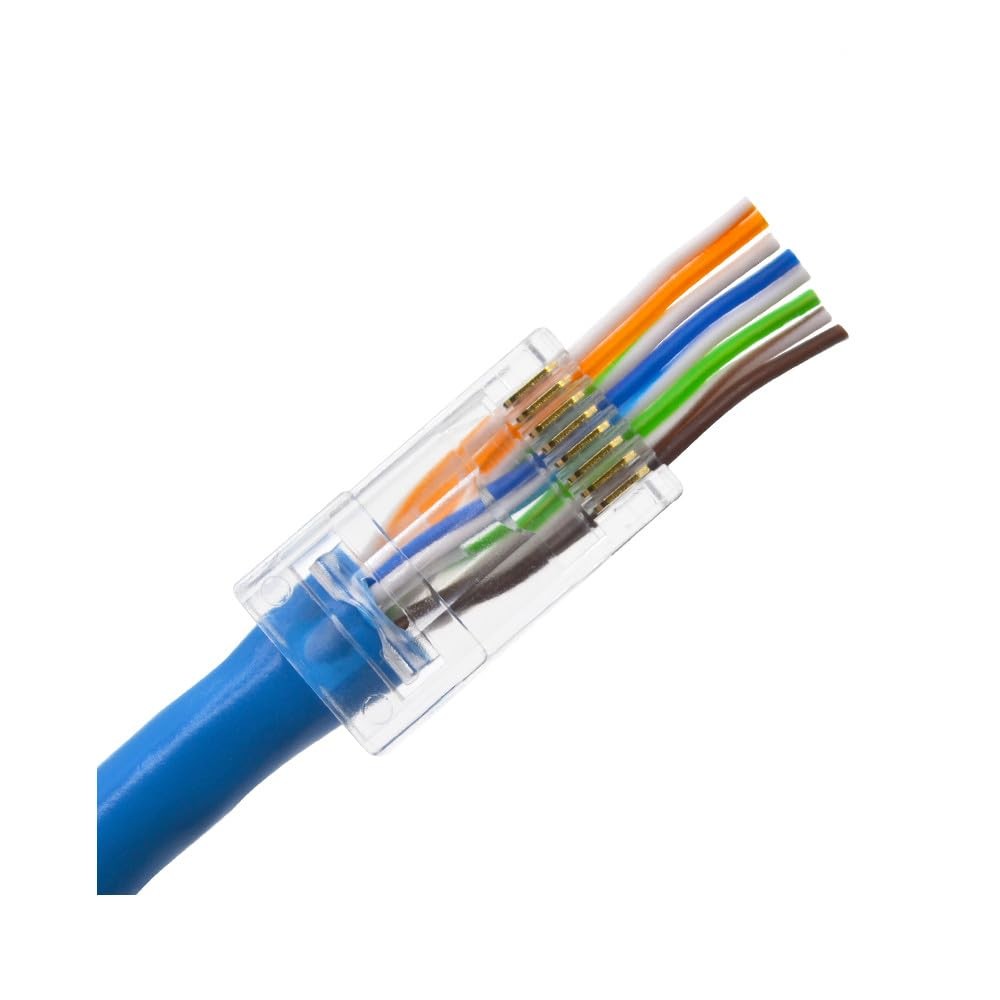 100 PCS RJ45 Cat6 Pass Through Connectors 8P8C UTP Ethernet Network Plug