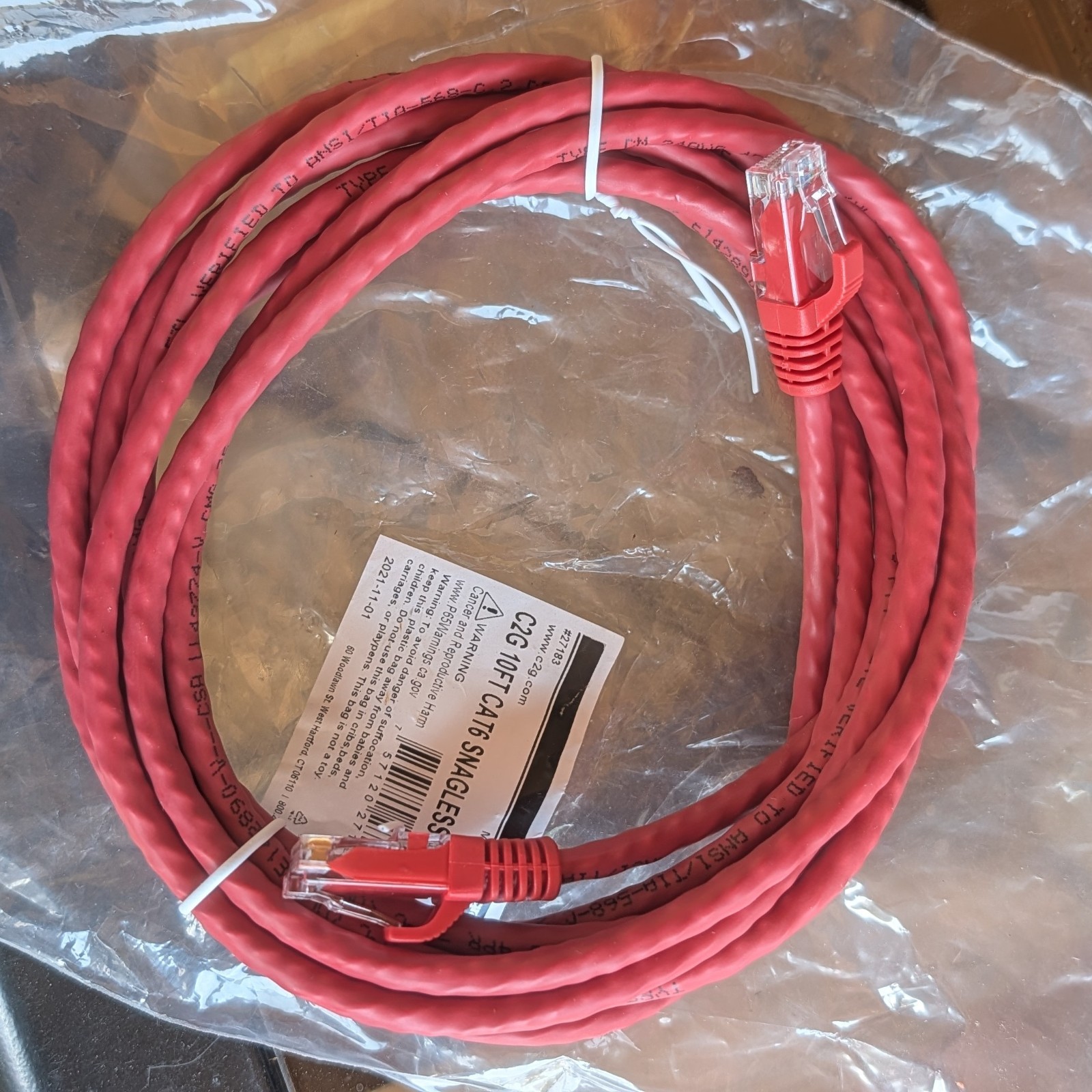 Cables to go cat6 patch cable – 1 x rj-45 male network 10ft red