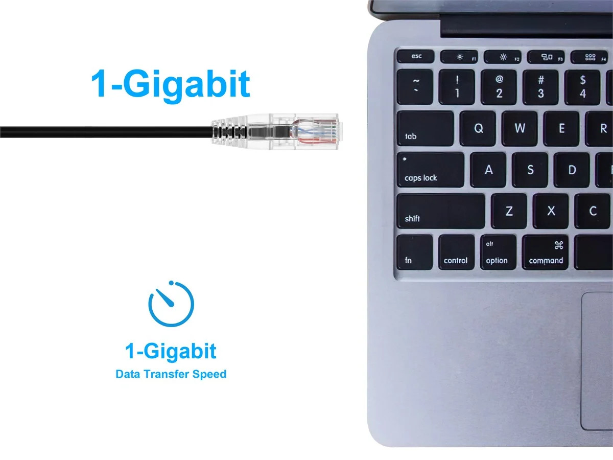 Monoprice Cat6 Ethernet Patch Cable – 0.5 feet – Black | Snagless RJ45 Stranded