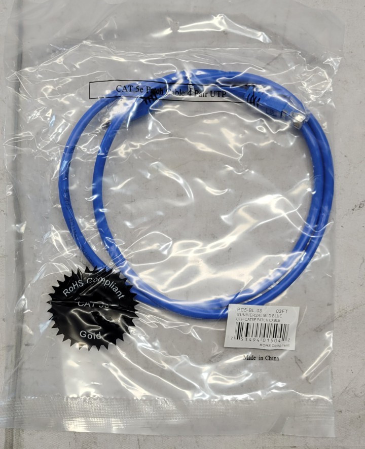 NEW – LOT OF 10 Unbranded 3″ Universal UTP-Cat5e Patch Cable – PC5-BL-03