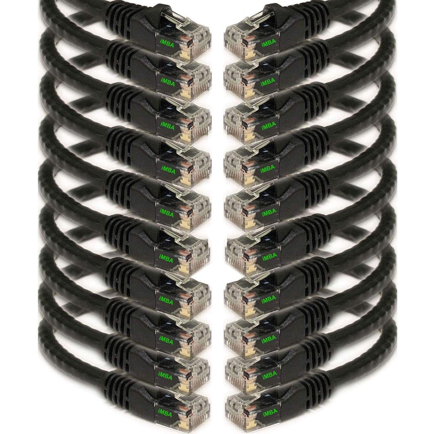 iMBAPrice UL Listed 0.5 Feet (6 inch) Cat6 Ethernet Network Feet, Black