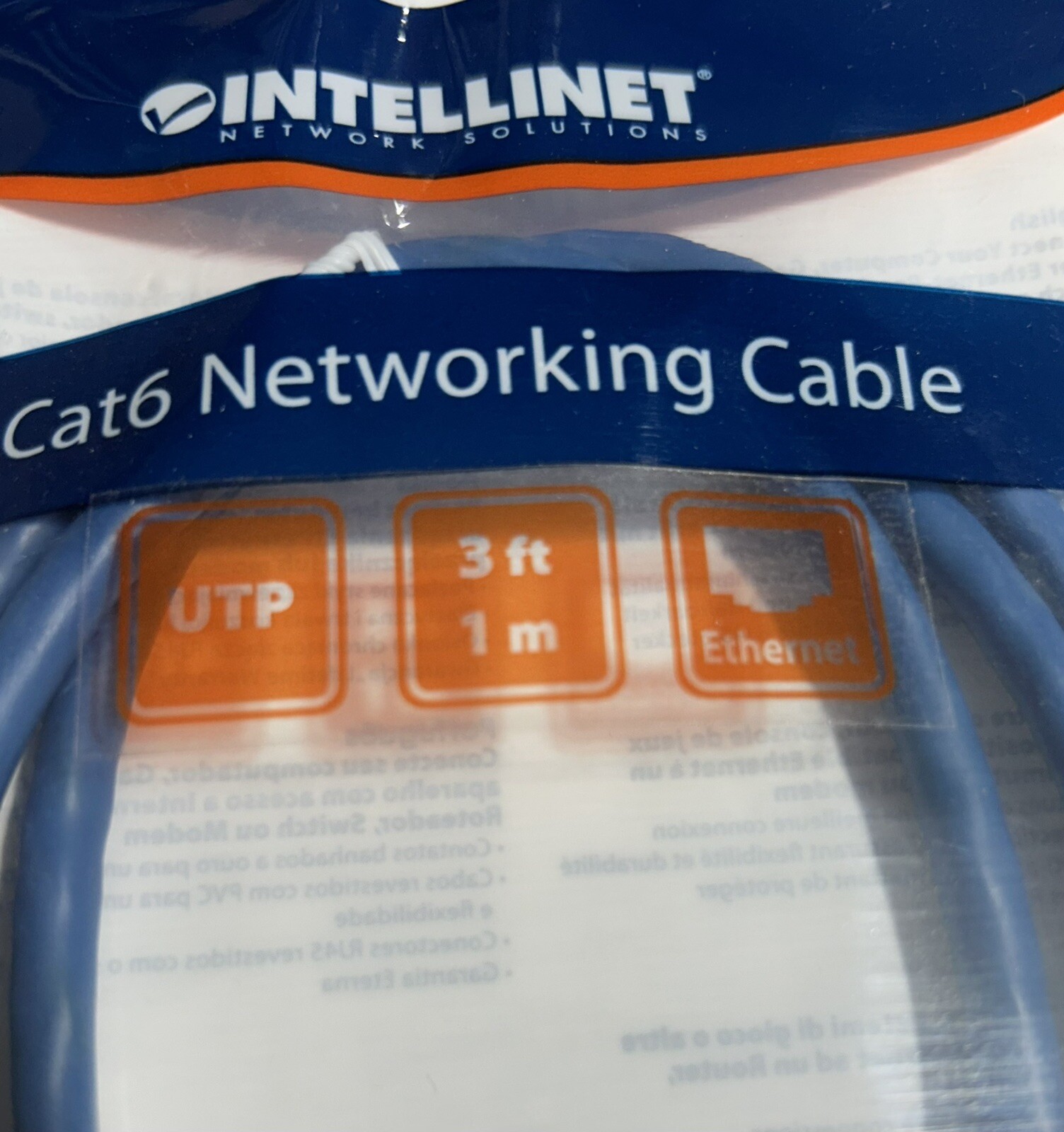 12 Pack Of Cables Intellinet 342582 3ft Blue Cat6 Snagless Patch Cable-Free Ship