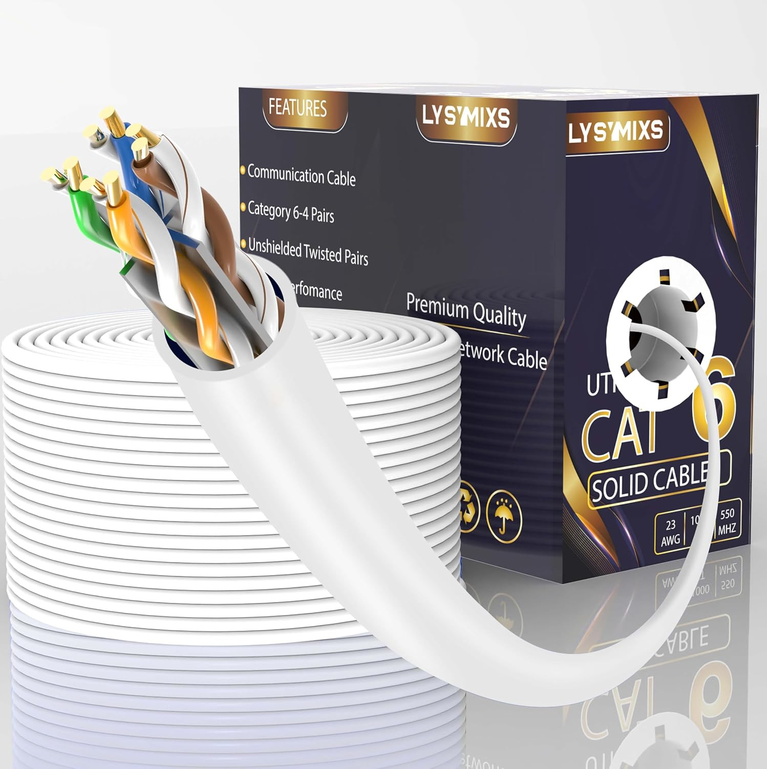 Cat6 Ethernet Cable 1000FT Channel Test Pass, Cat6 1000Ft Ethernet Cable 23AWG S