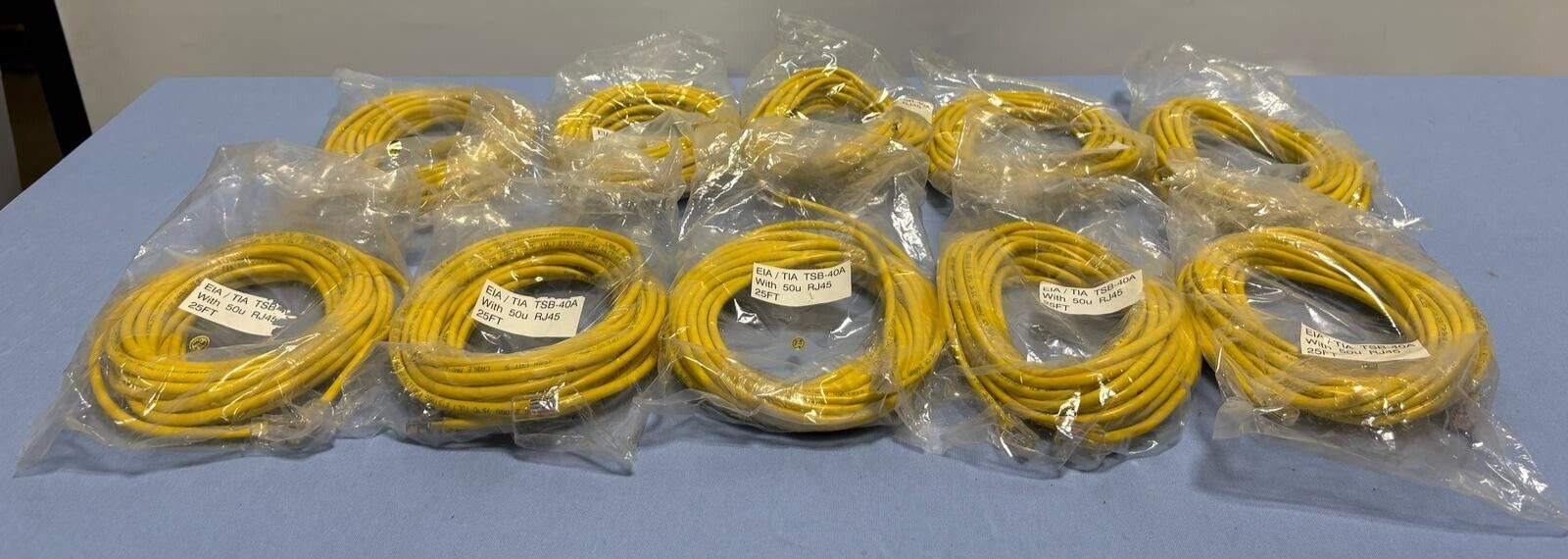 *LOT OF 10* Cat 5E 25FT Ethernet Cable EIA/TIA RJ45 TSB-40A 50U