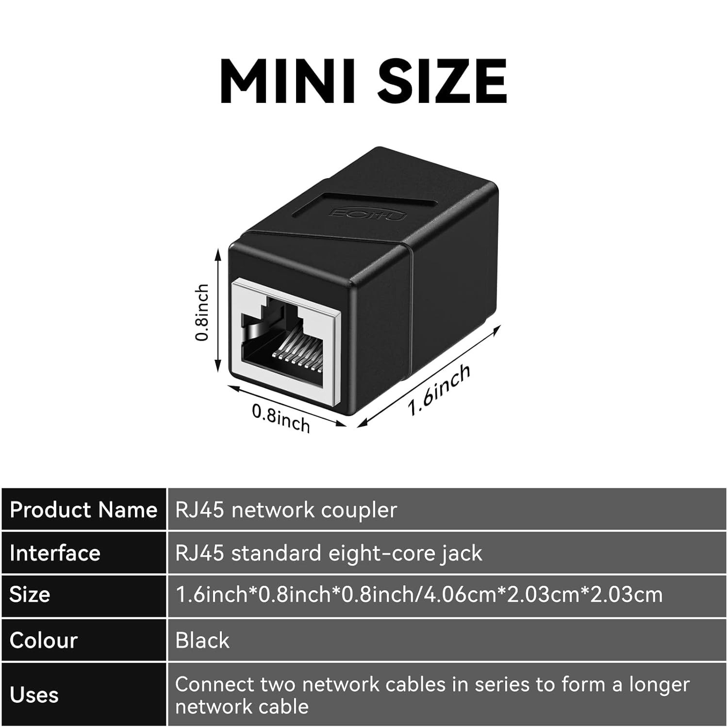 RJ45 Coupler, 2 Pack Ethernet Adapters Female to Female, Patch Cable Extender…