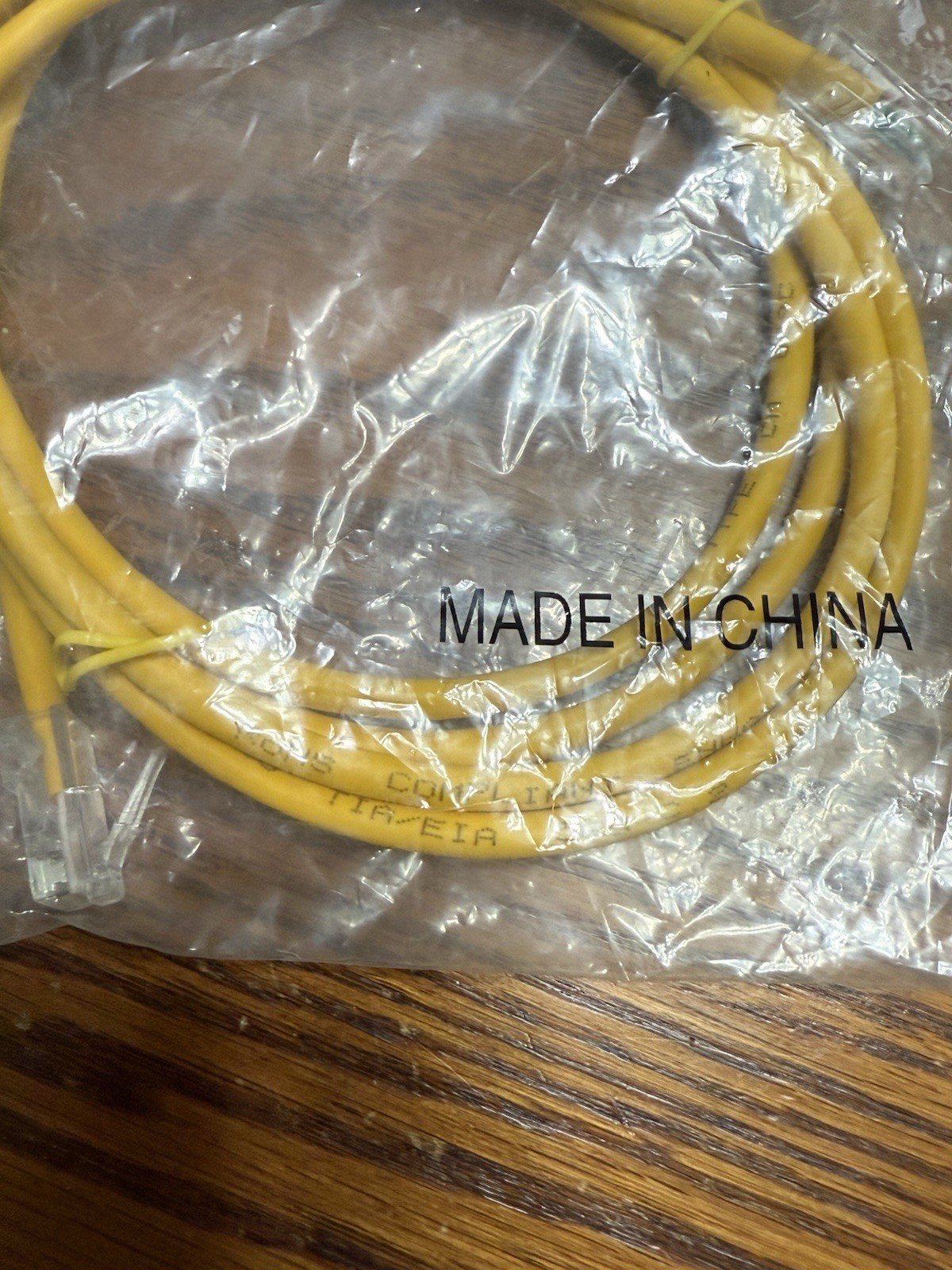 Ethernet Cable RoHs Compliant Yellow New In Sealed Packaging