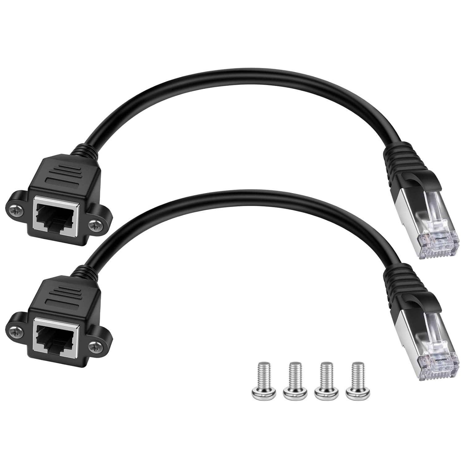 Ethernet Extender 2Pack RJ45 Male to Female Screw Panel Mount Cat6/Cat5E/Cat5 Et