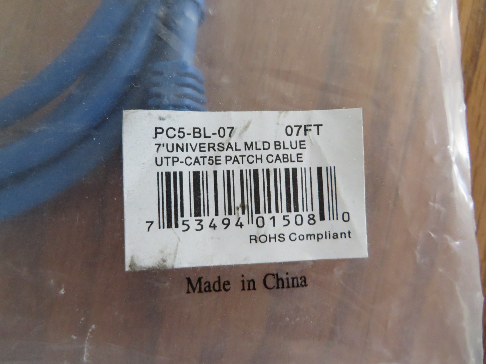 Universal MLD Blue UTP-CAT5e Patch Cable PC5-BL-07 7ft NEW