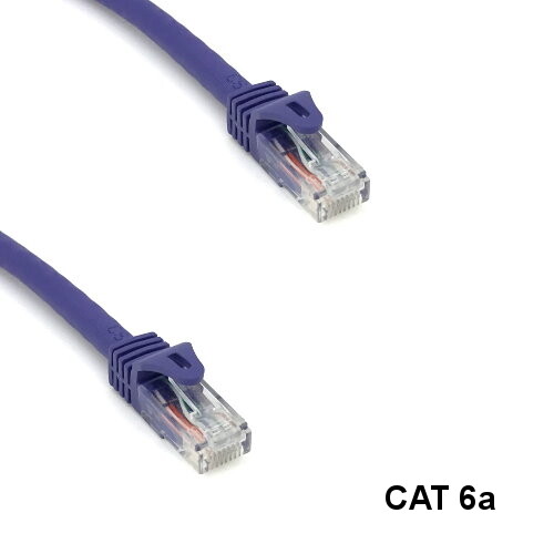 KNTK Purple 7′ Cat6a UTP Ethernet Patch Cable 10Gbps 600MHz RJ45 Data Networking