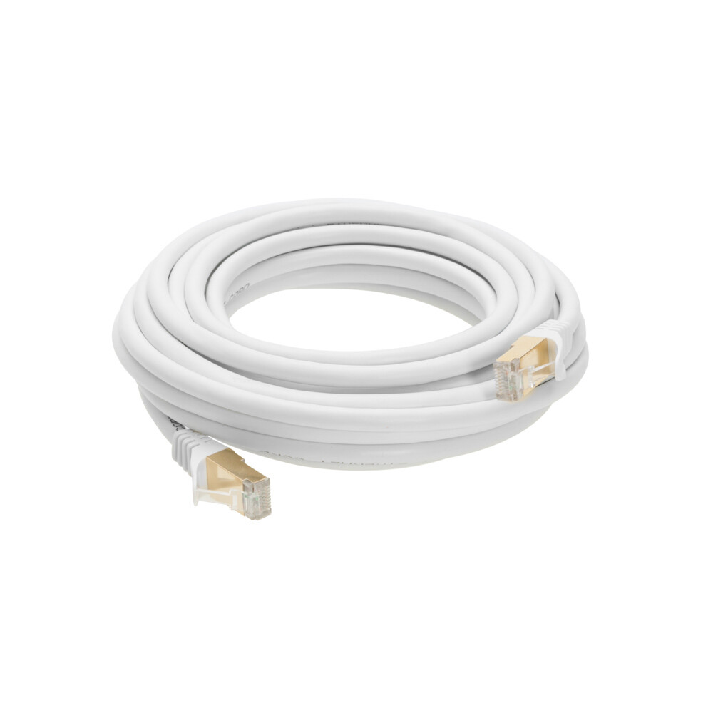 Cat7 S/FTP Ethernet Patch Cable High-Speed 600MHz White 6FT- 25FT Multi Pack LOT