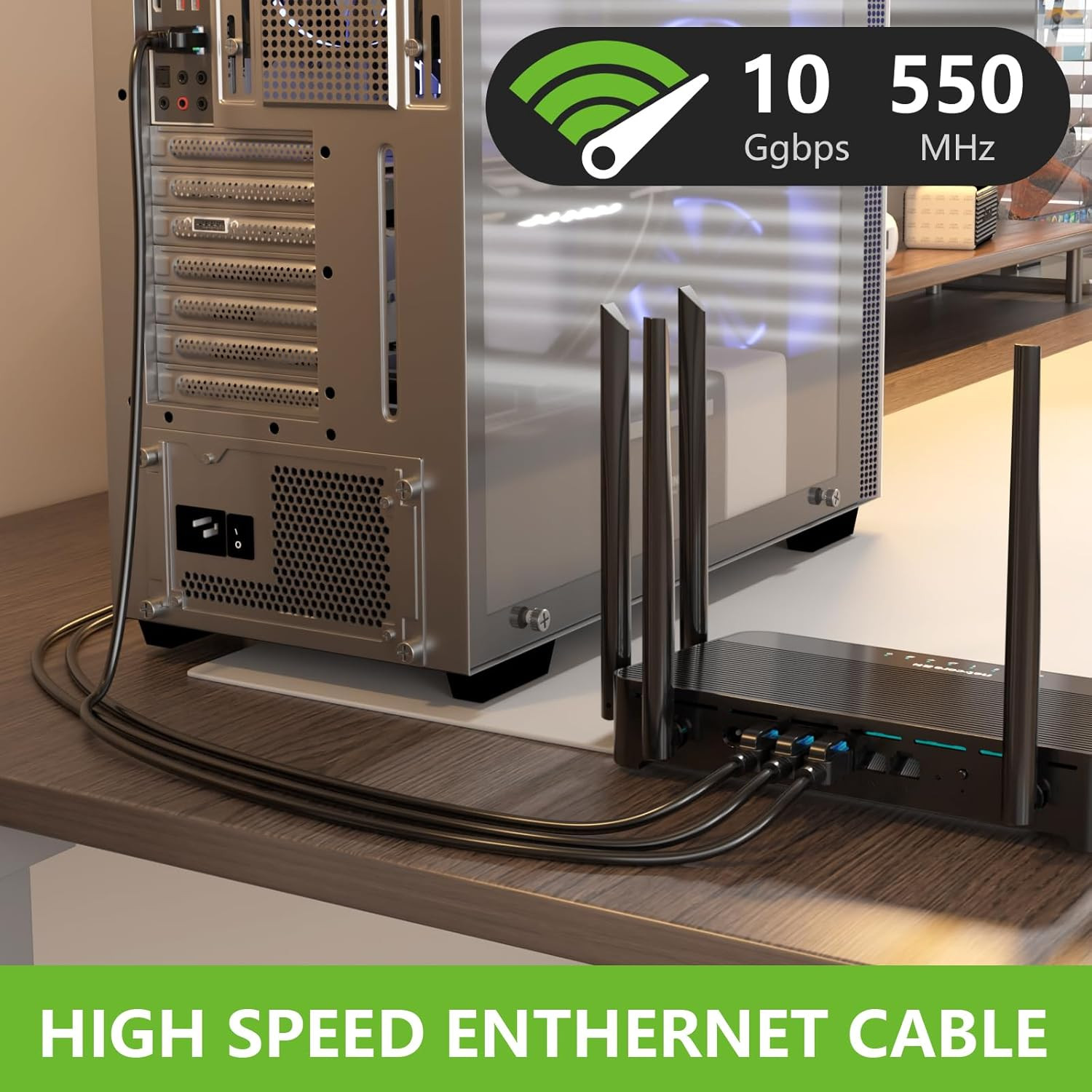 Cat6 Ethernet Cable 100FT, Outdoor Direct Burial Cat 6 Cable 24AWG High