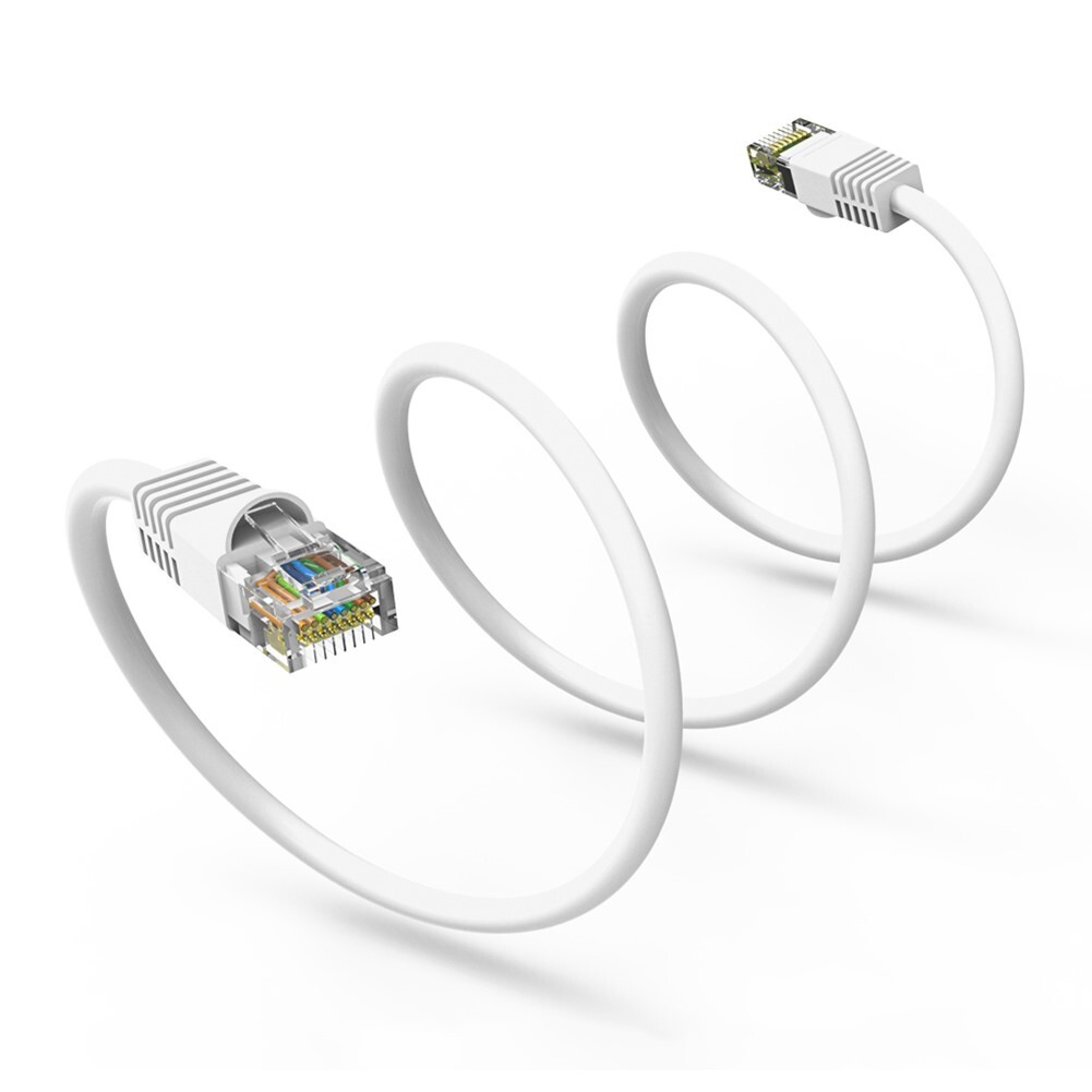 1.5Ft Cat6 RJ45 Network LAN Ethernet UTP Snagless Patch Cable Pure Copper White
