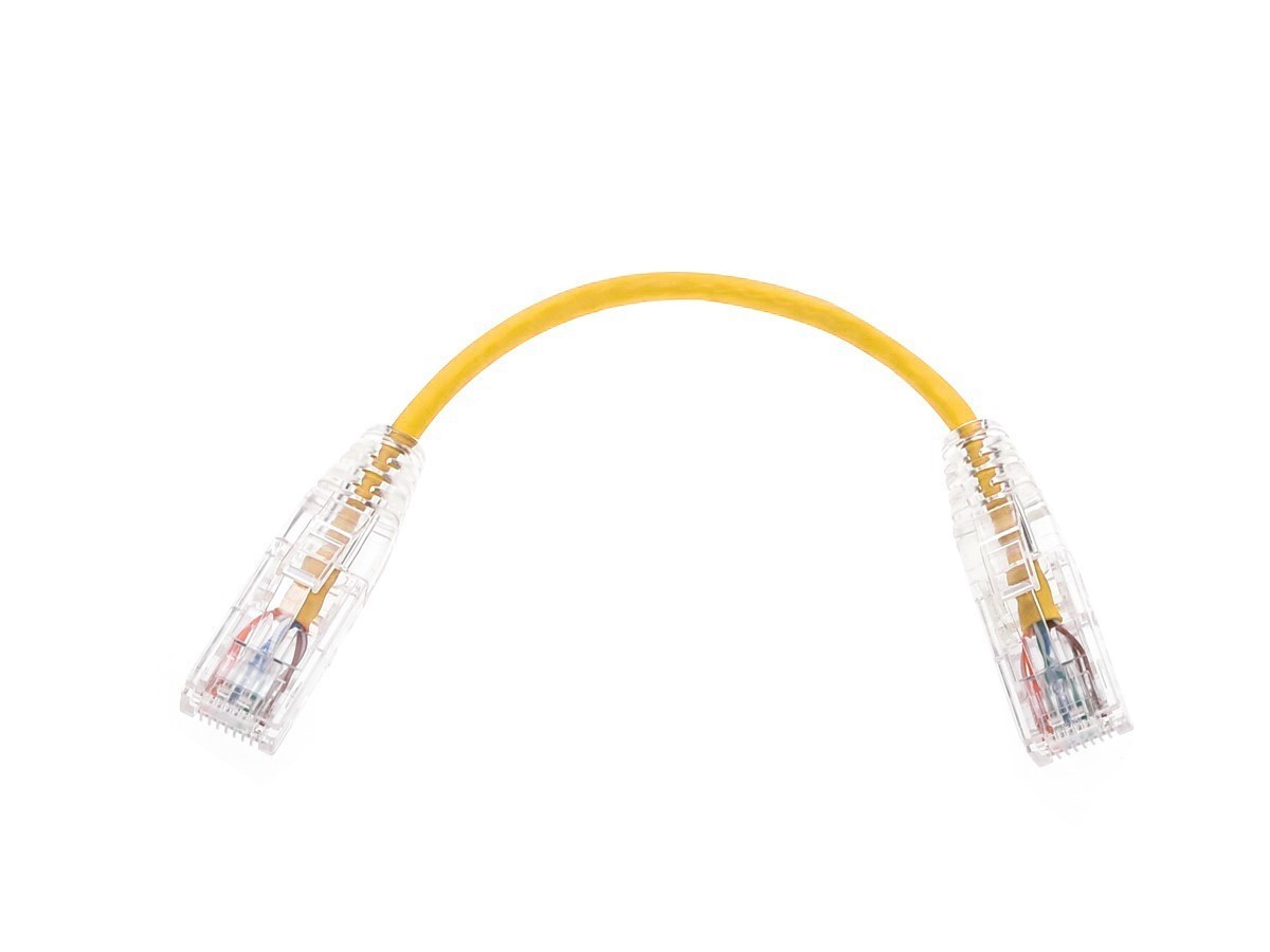 Monoprice Cat6 Ethernet Patch Cable – 0.5 feet – Yellow | Snagless RJ45 Stranded
