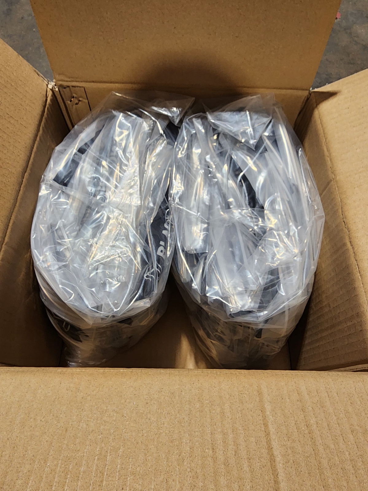 50 Pack 20ft Gray Black Box Slim-Net Cat 6A Patch Cable 28AWG UTP Snagless