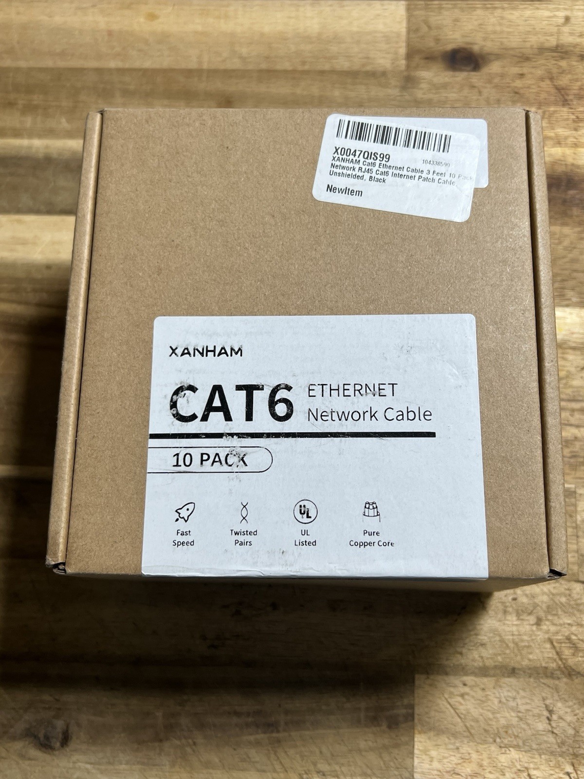 Cat6 Ethernet Cable 3 Feet 10 Pack Network RJ45 Internet Patch Cord Black