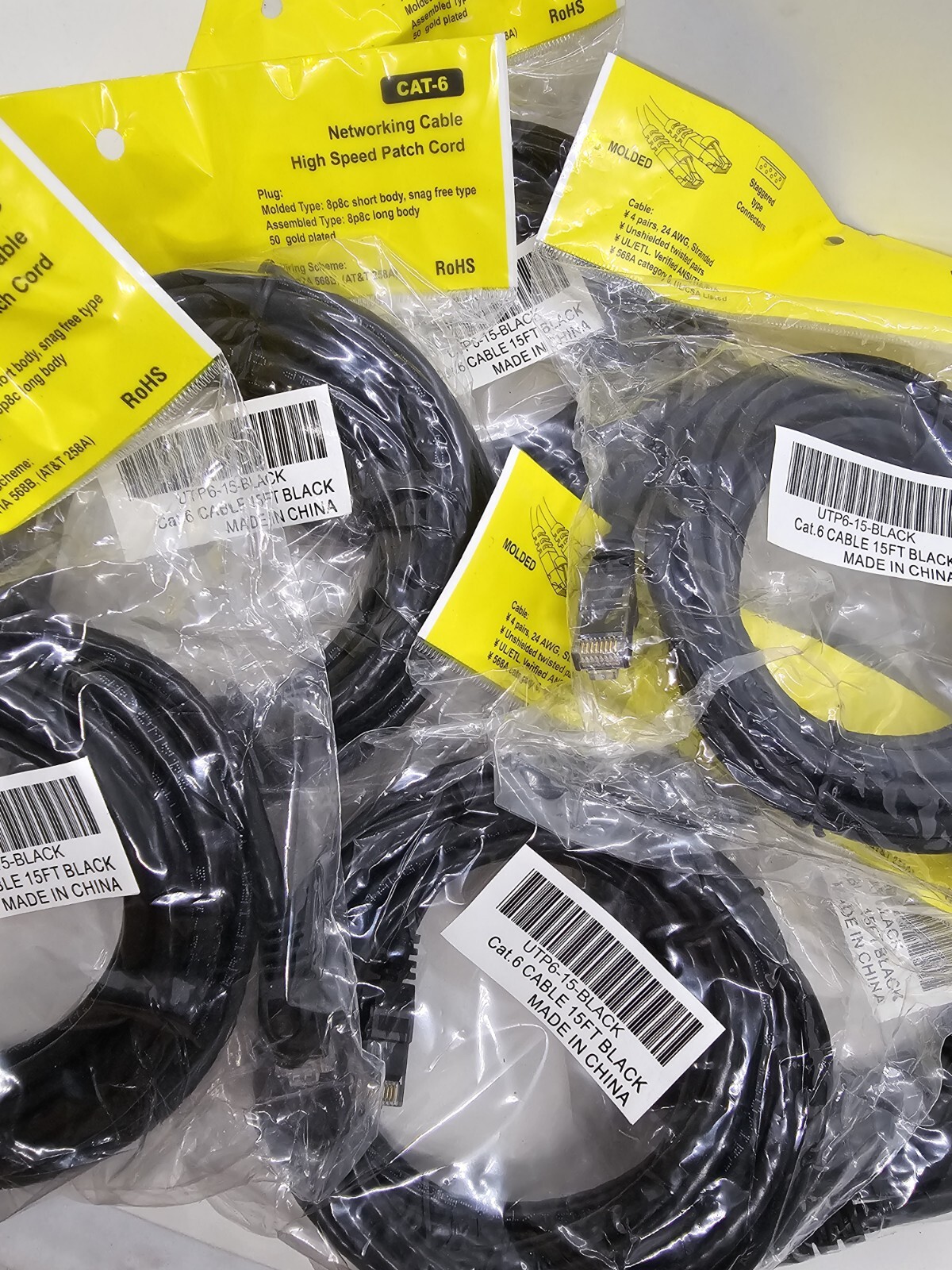 Cat-6 Networking Cable High Speed Patch Cord 15 ft