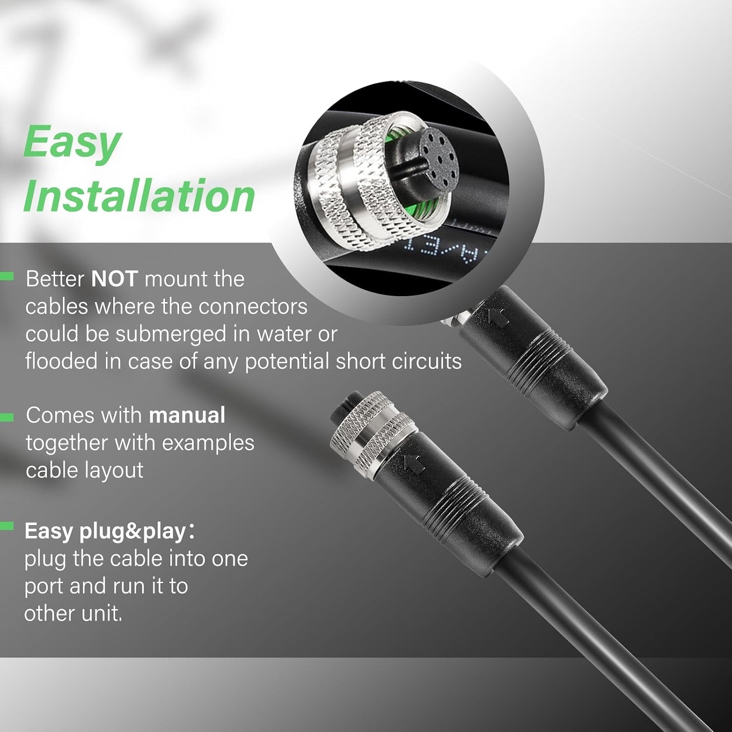 720073-6 5 Foot Ethernet Cable as EC 5E Replace for Humminbird, Black Fit for He