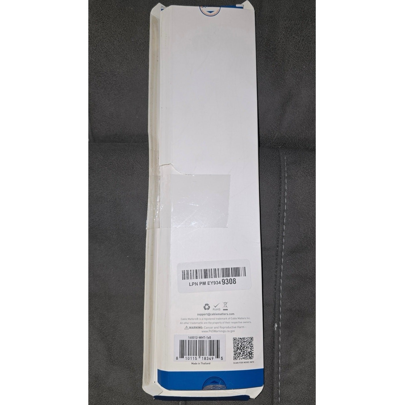 5-Pack Cat6A Snagless Shielded (SSTP/SFTP) Ethernet Patch Cab – 1ft, WHITE