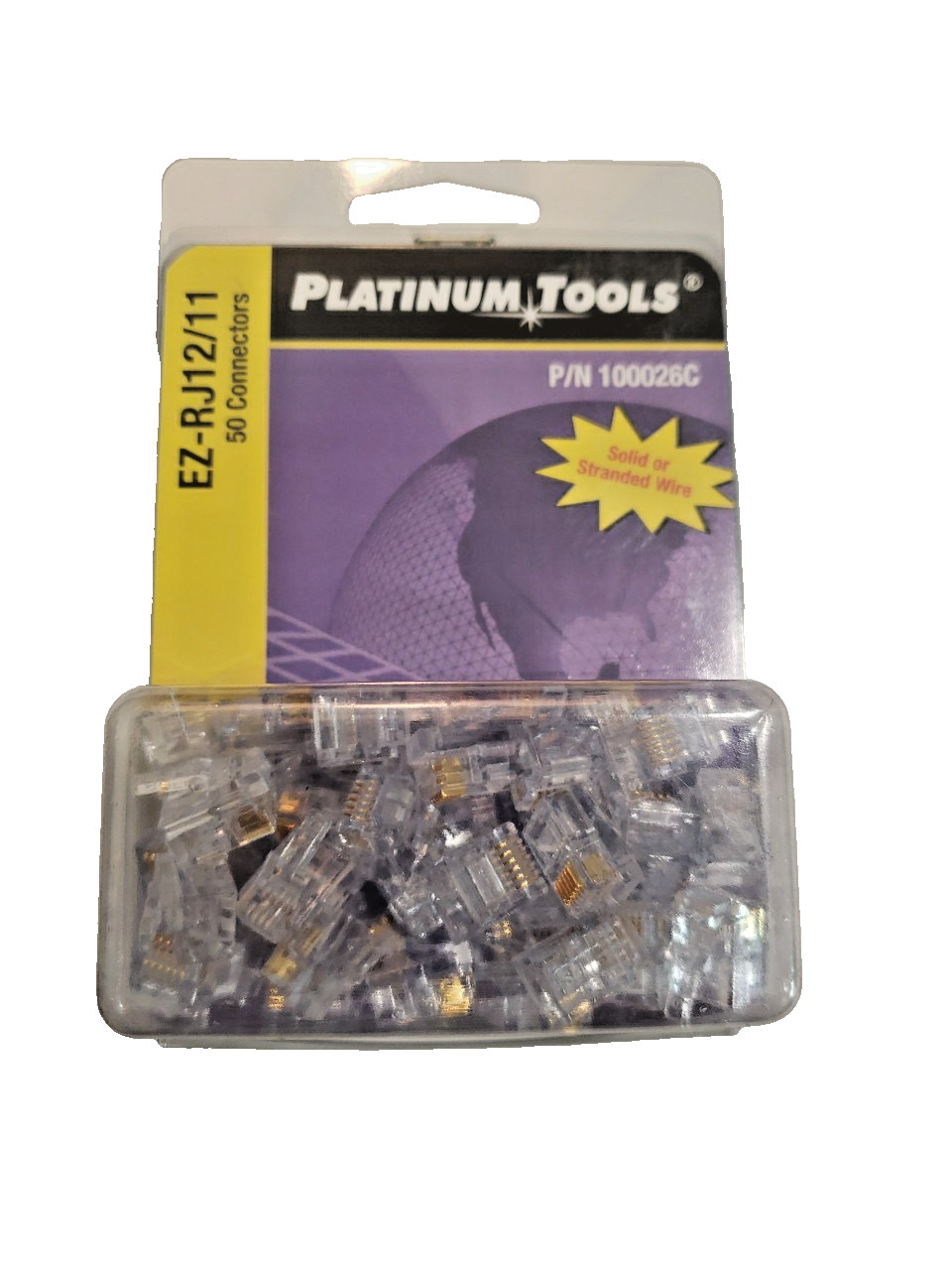 PLATINUM TOOLS 100026C EZ-RJ12/11 Connectors (50 PC PACK)