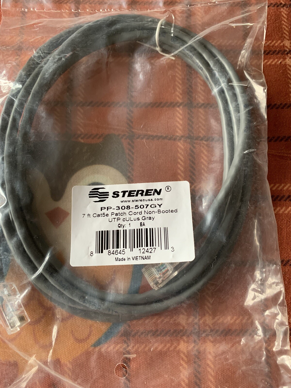 Steren 308-507GY UTP Cat.5e Patch Cable – Category 5e 7 ft 1 x RJ-45