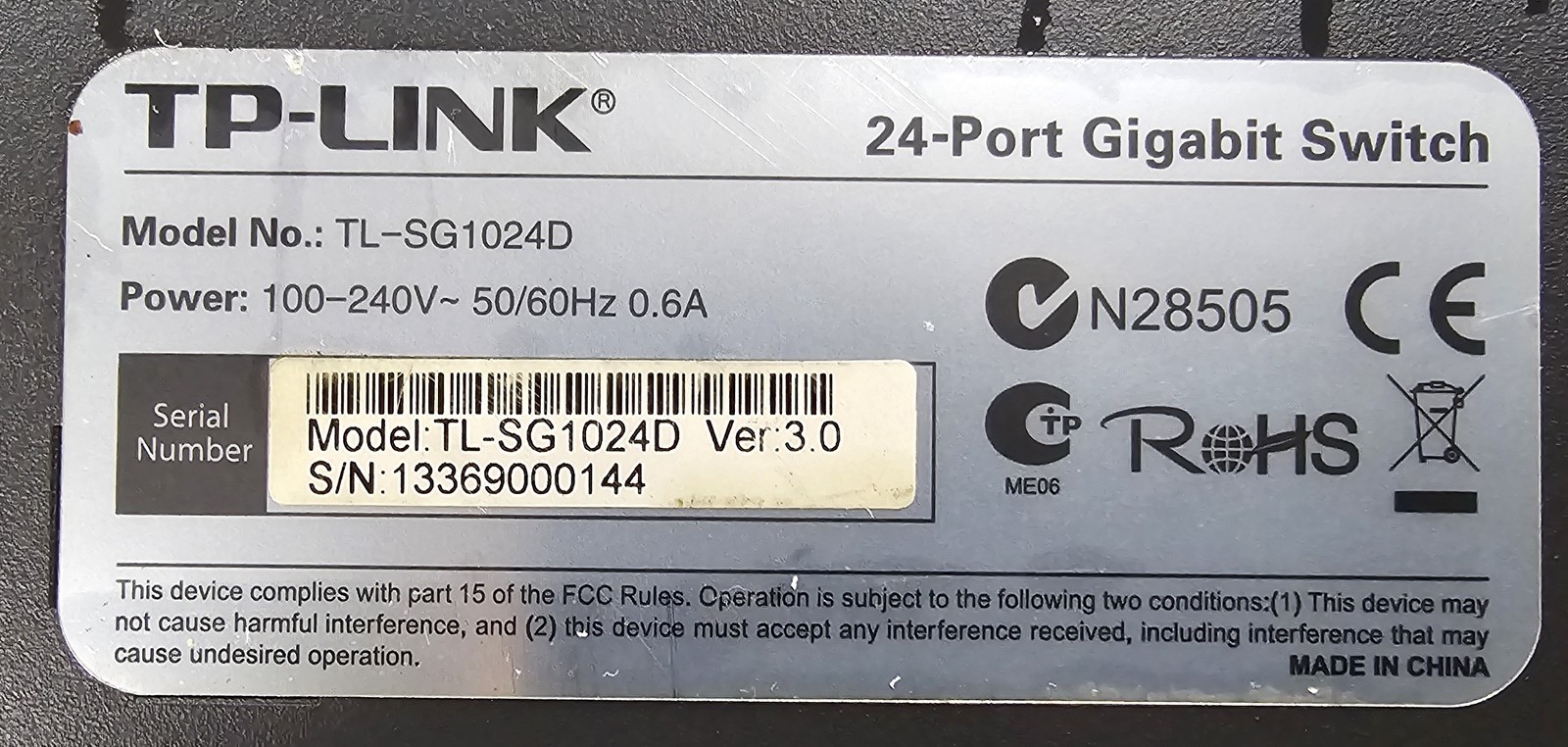 TP LINK TL-SG1024D USED